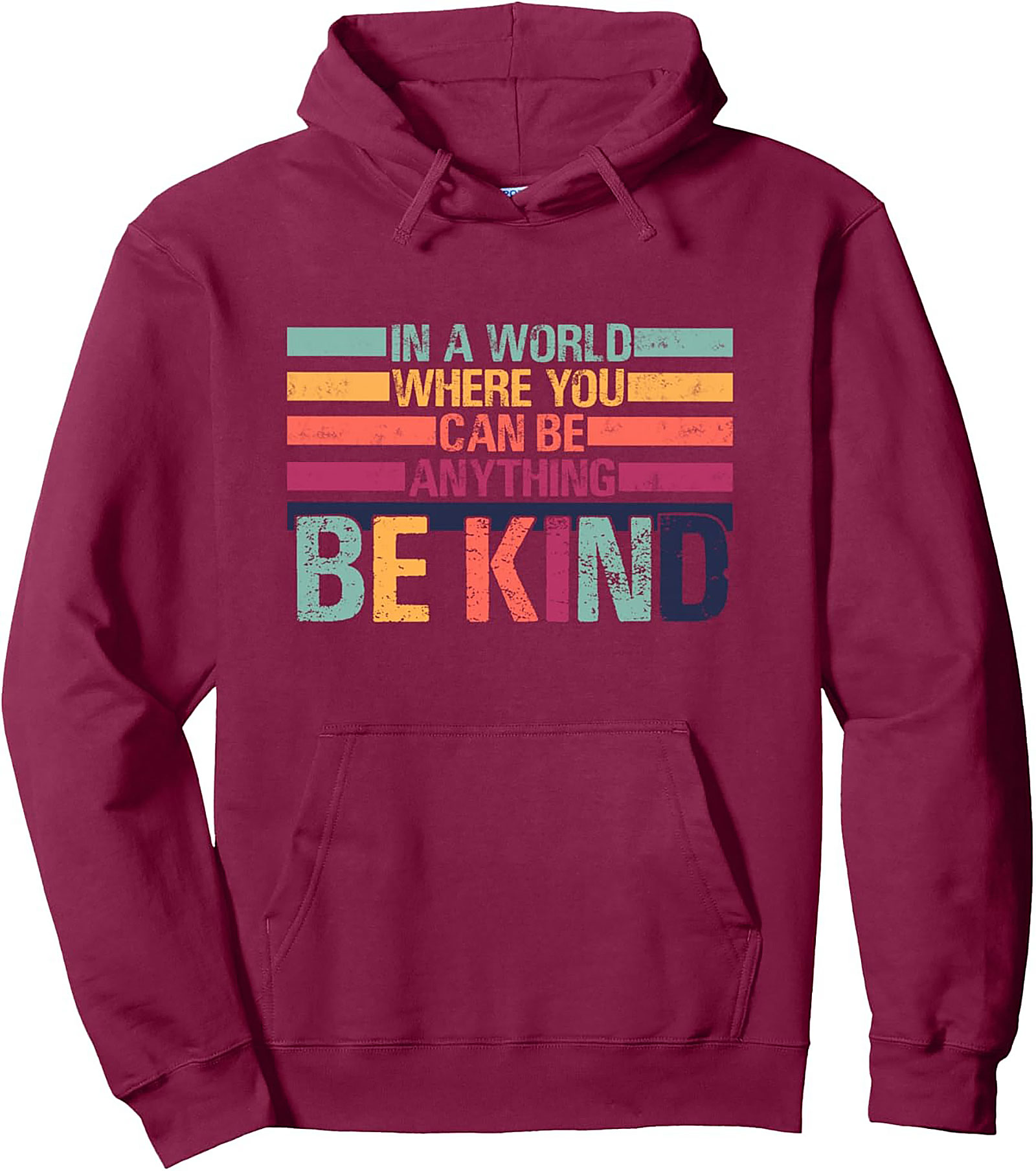 Retro 'Be Kind' Pullover Hoodie Vintage Graphic Hoodie Gift