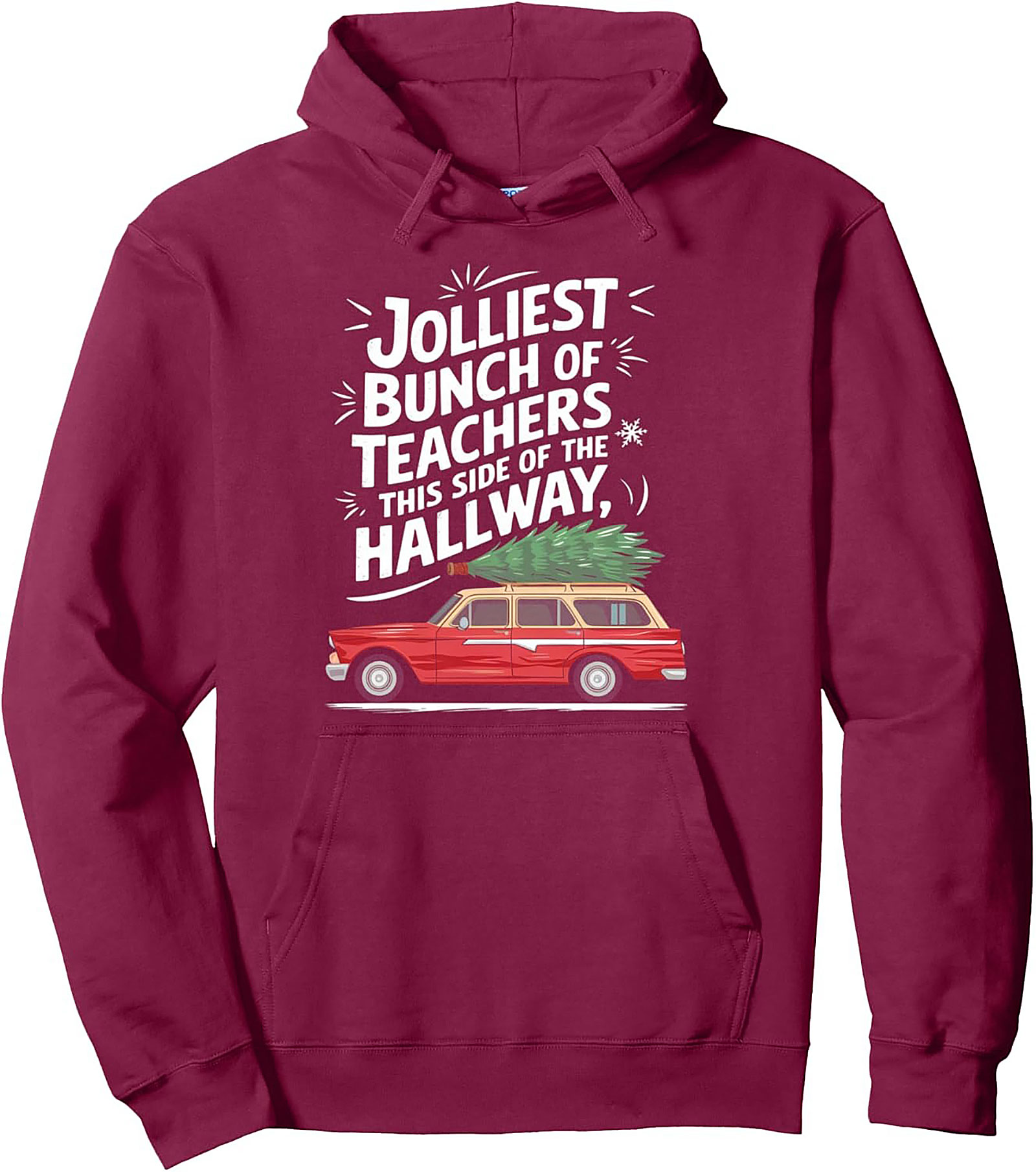 Jolliest Teachers Christmas Pullover Hoodie Staff Gift