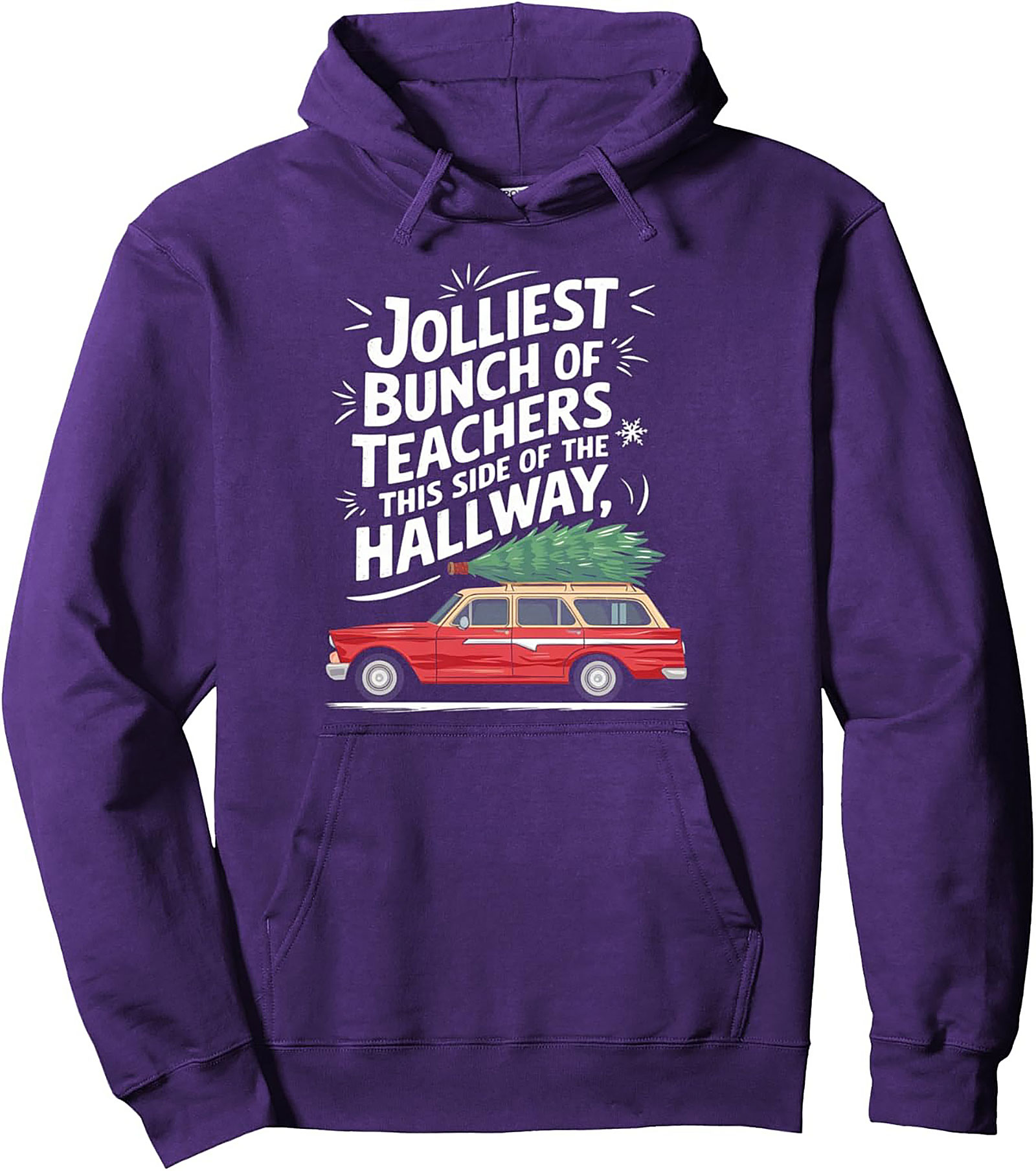 Jolliest Teachers Christmas Pullover Hoodie Staff Gift