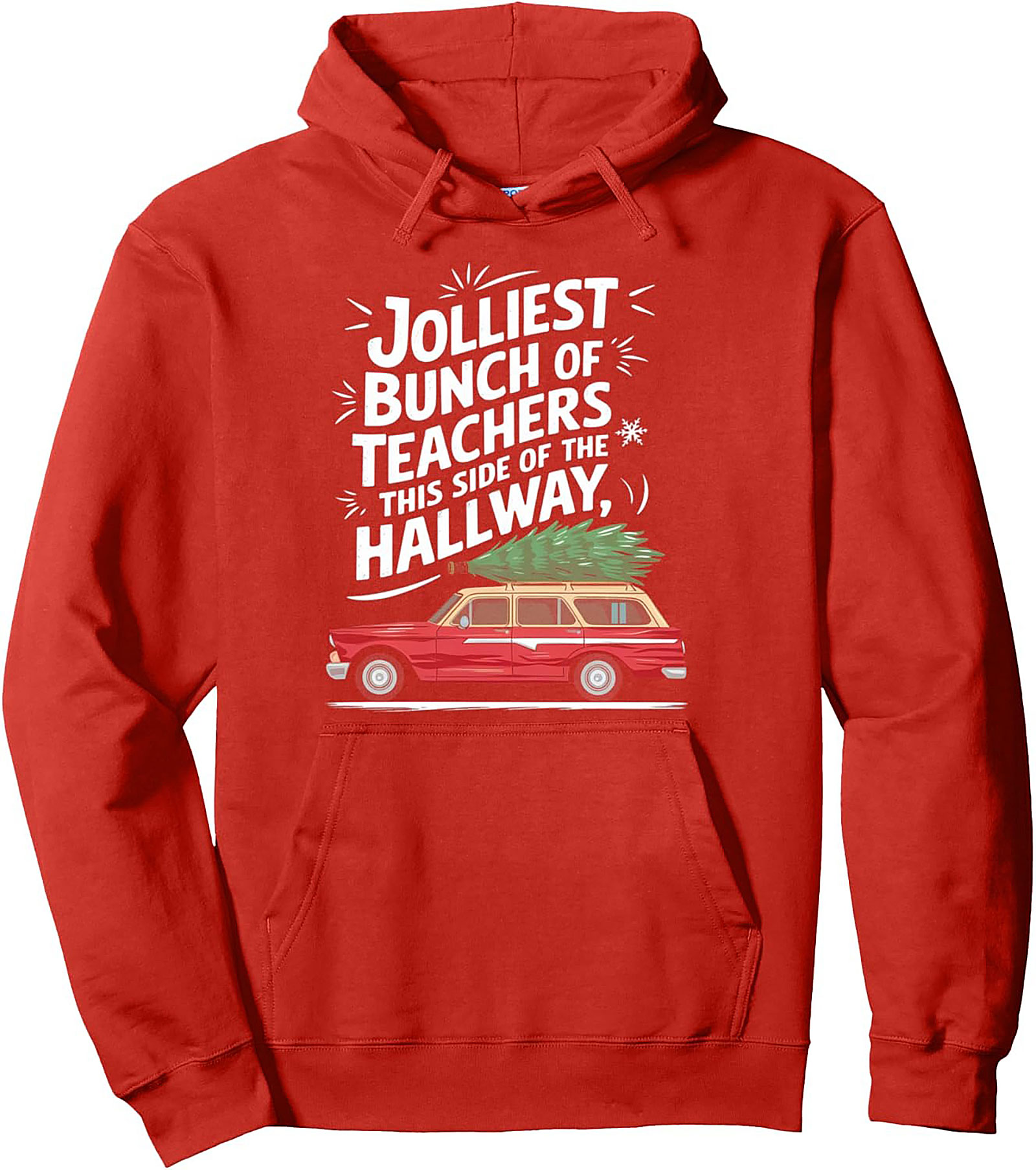 Jolliest Teachers Christmas Pullover Hoodie Staff Gift