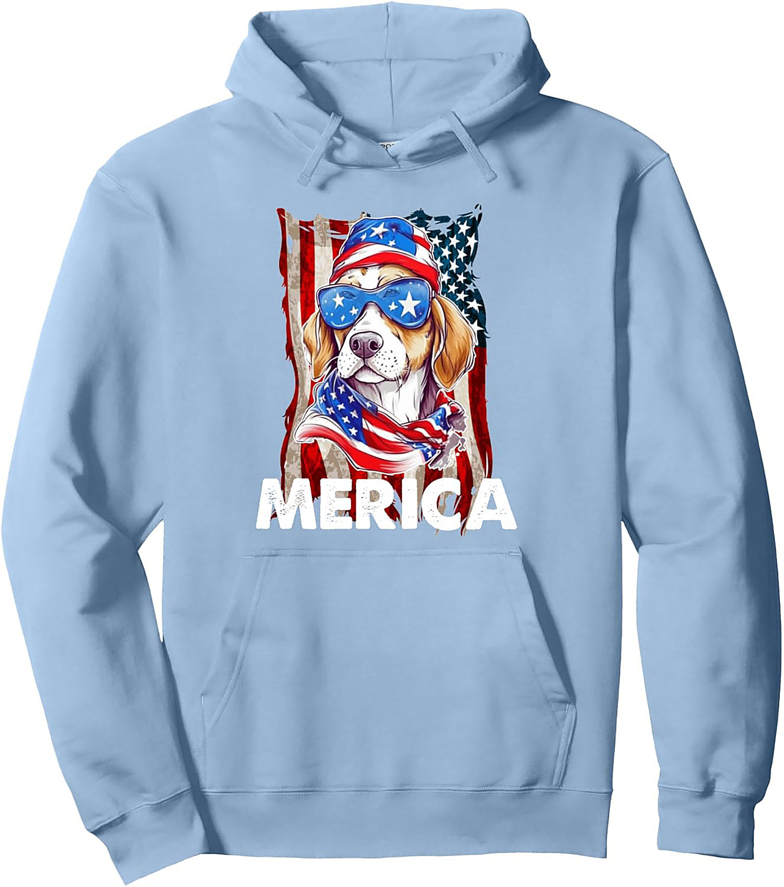 The Merica Patriotic Beagle Graphic Pullover Hoodie
