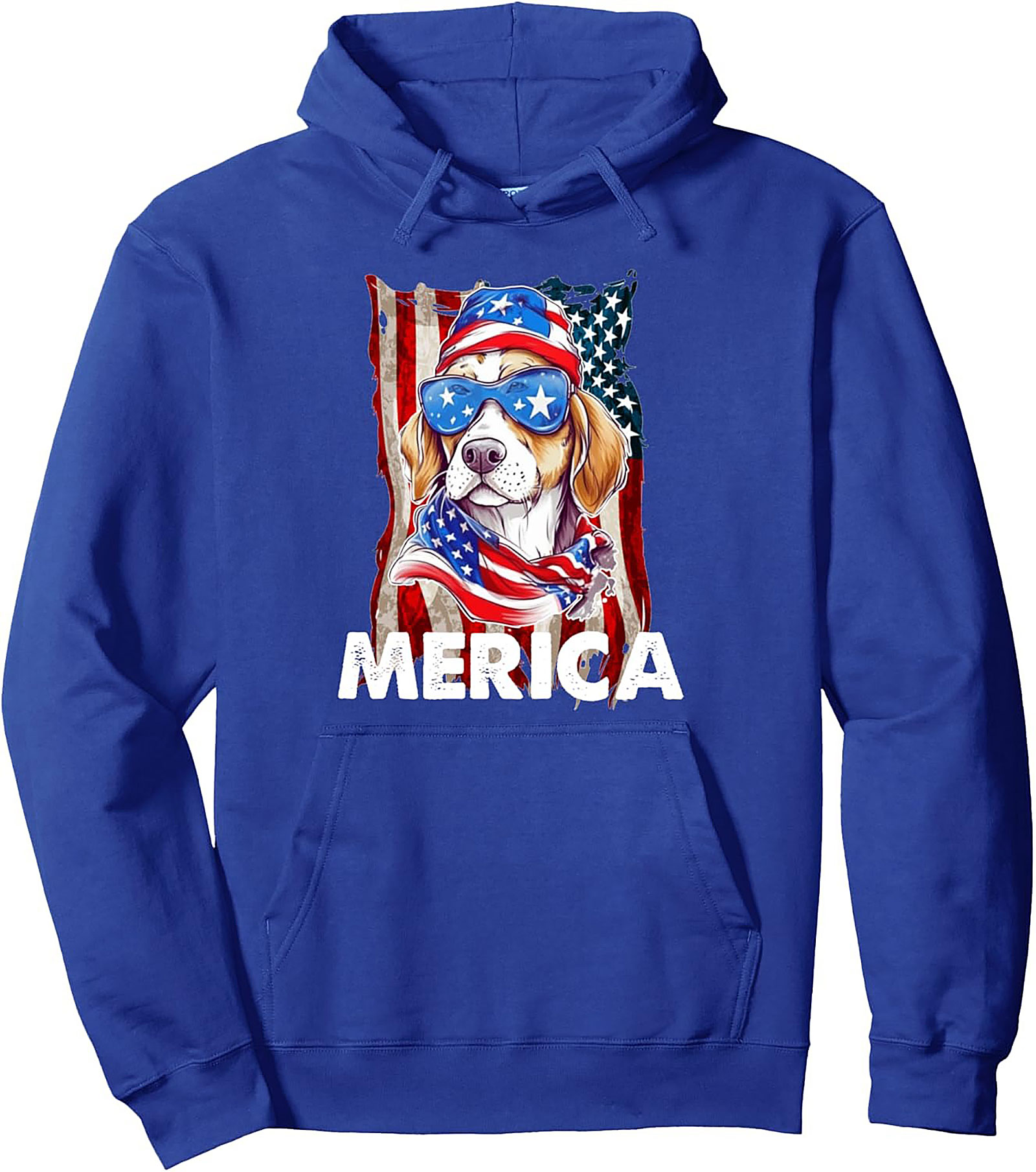 The Merica Patriotic Beagle Graphic Pullover Hoodie