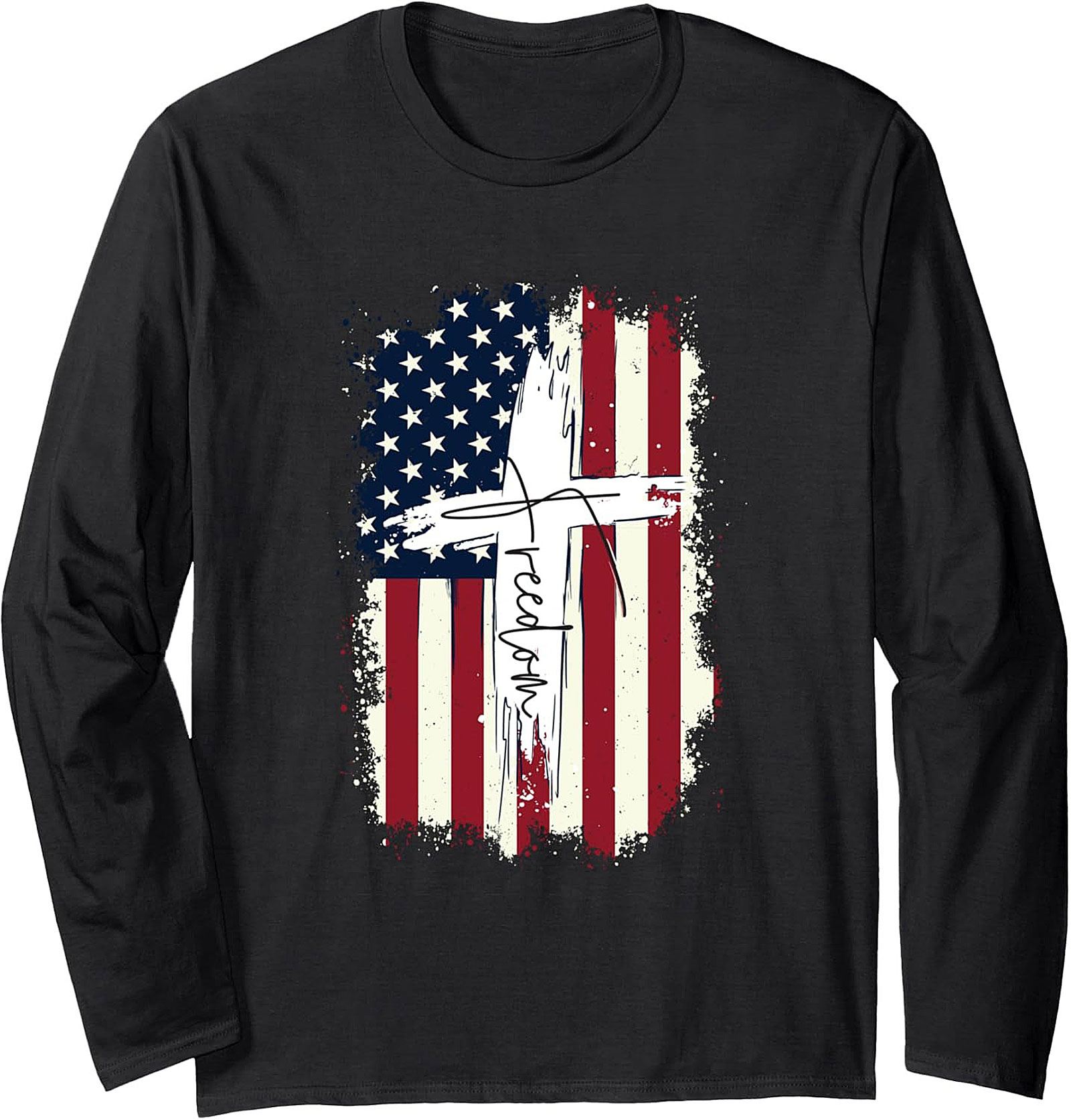 Patriotic Freedom Crewneck Sweatshirt | Faith & USA Flag