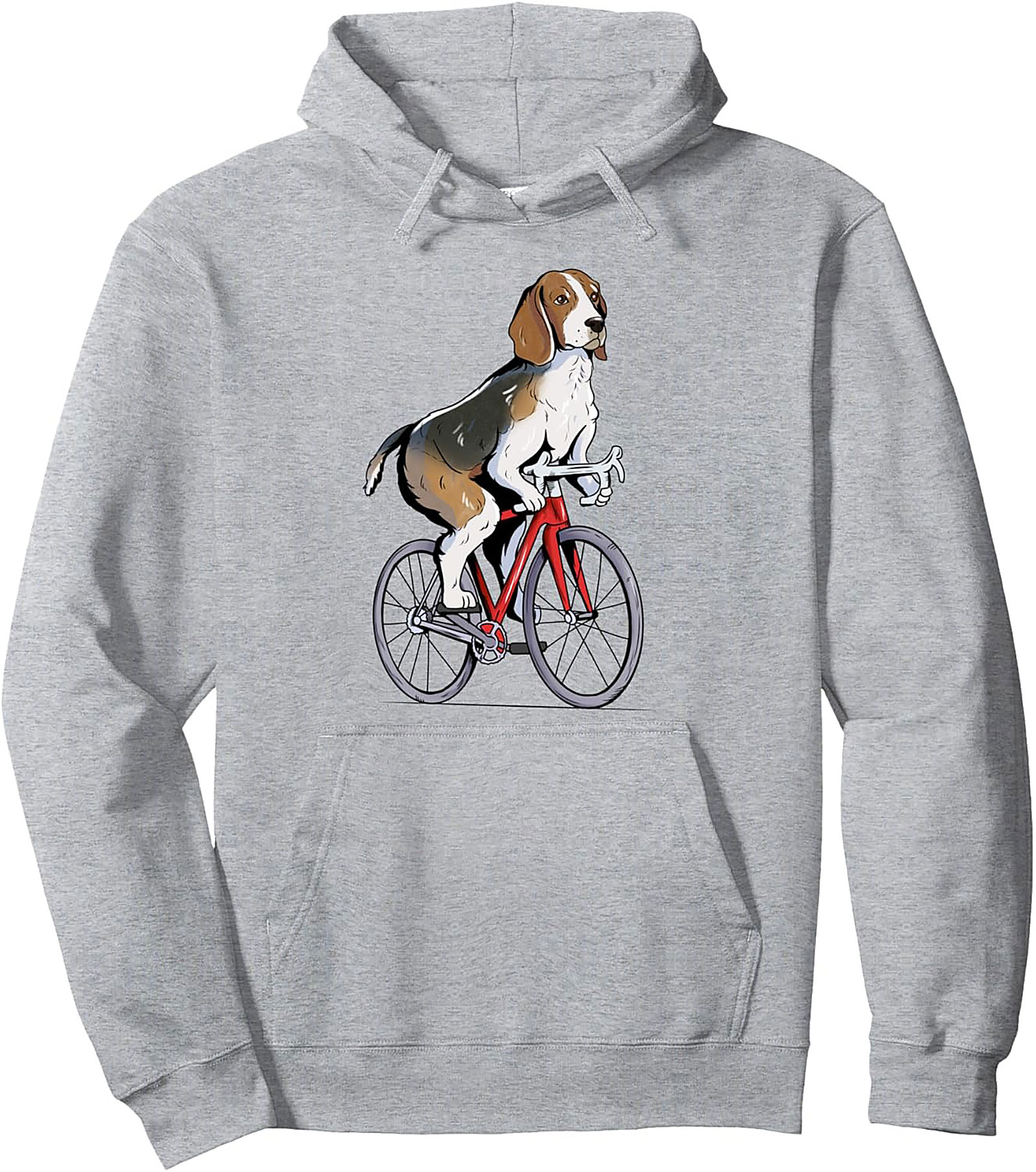 Beagle Biking Pullover Hoodie | Funny Dog Cycling Graphic Hoodie
