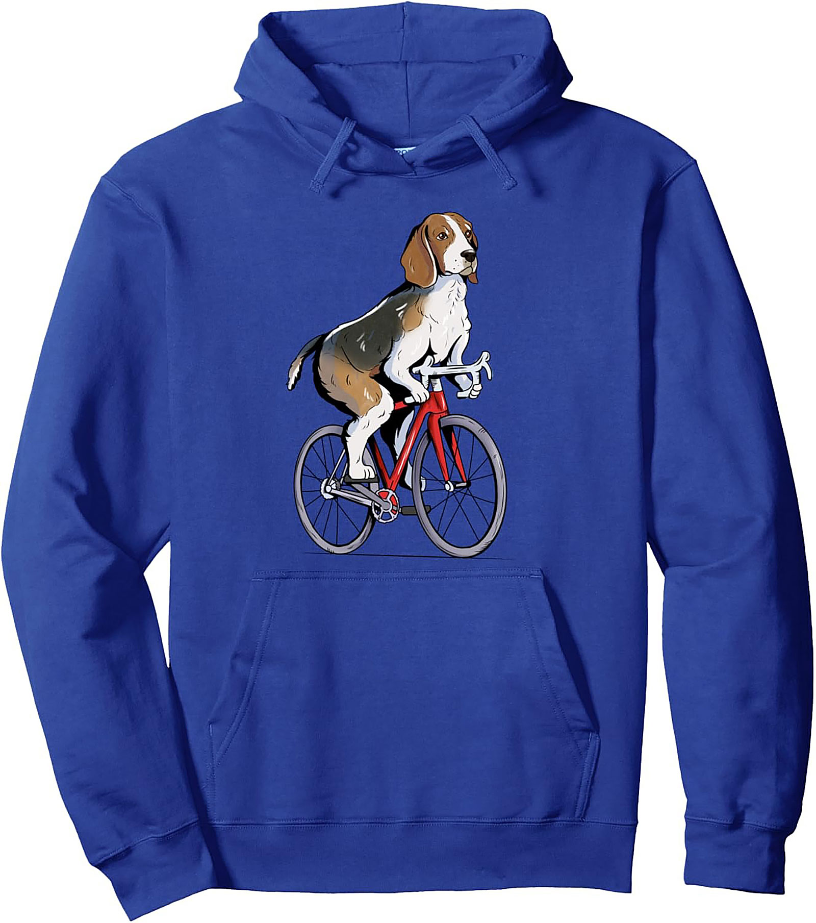 Beagle Biking Pullover Hoodie | Funny Dog Cycling Graphic Hoodie