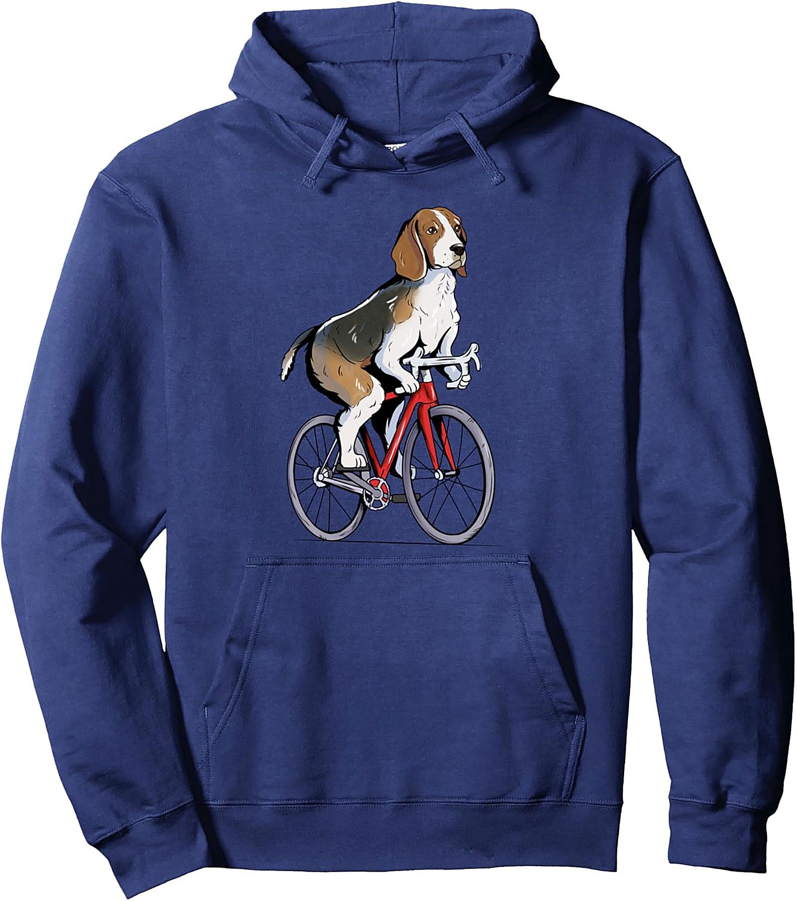 Beagle Biking Pullover Hoodie | Funny Dog Cycling Graphic Hoodie