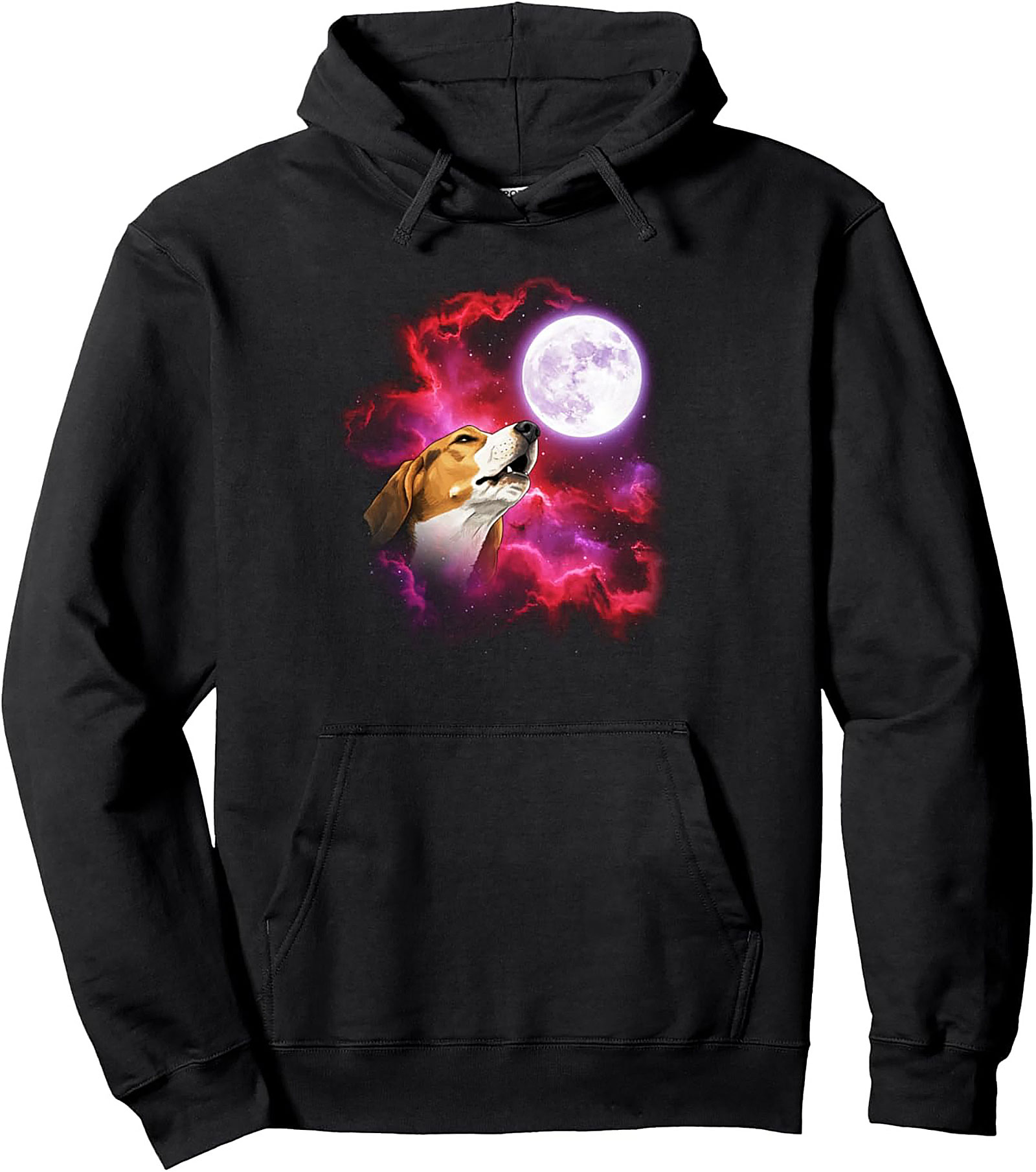 Cosmic Beagle Howling Pullover Hoodie | The Ultimate Dog Lover’s Graphic Hoodie