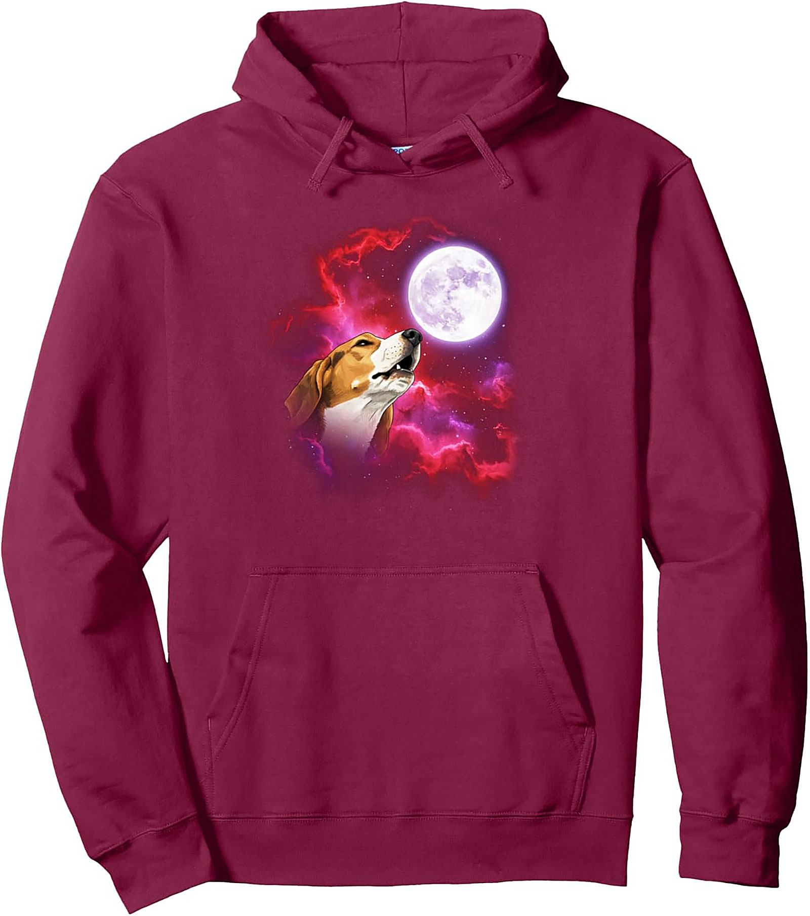 Cosmic Beagle Howling Pullover Hoodie | The Ultimate Dog Lover’s Graphic Hoodie
