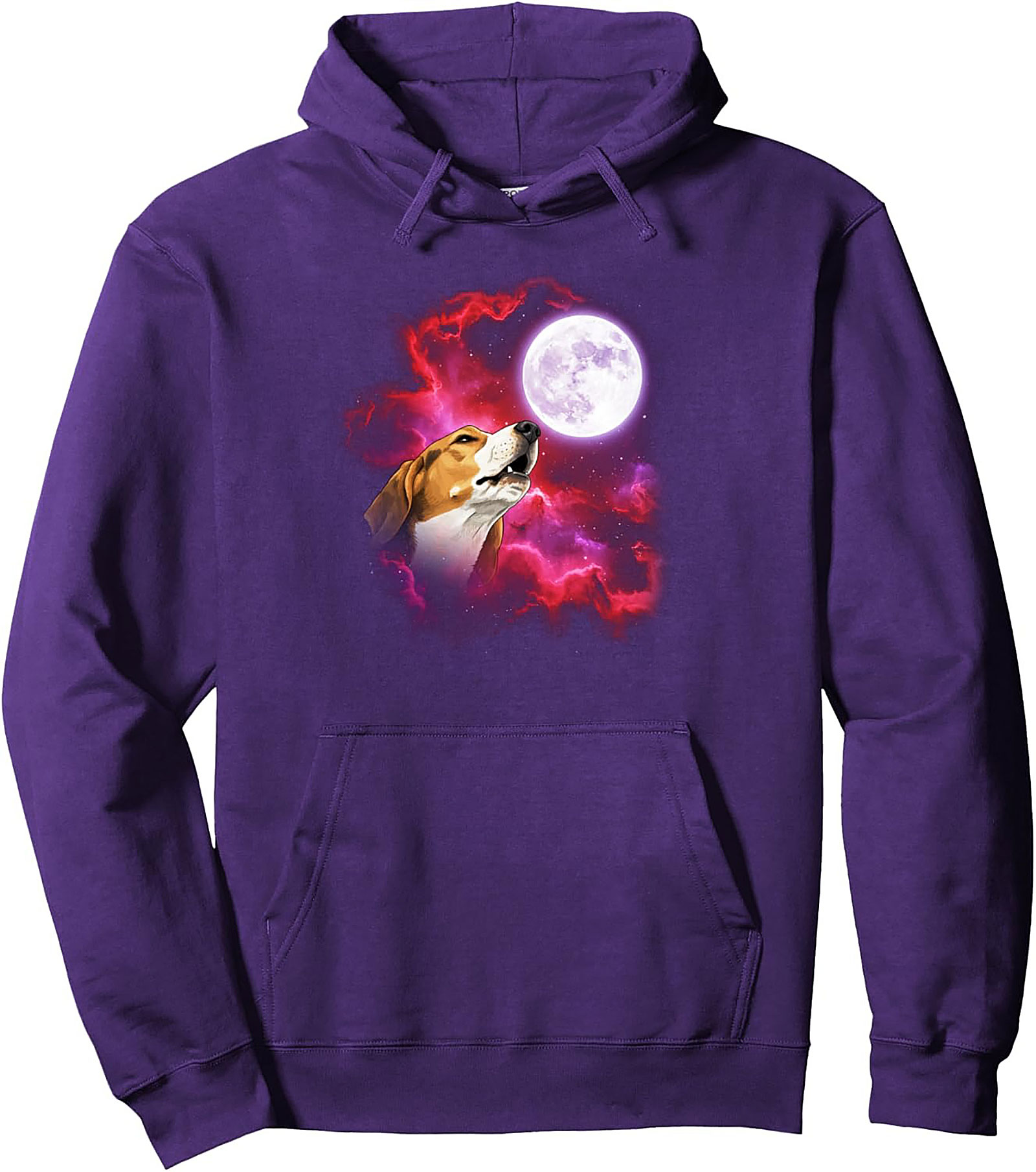 Cosmic Beagle Howling Pullover Hoodie | The Ultimate Dog Lover’s Graphic Hoodie