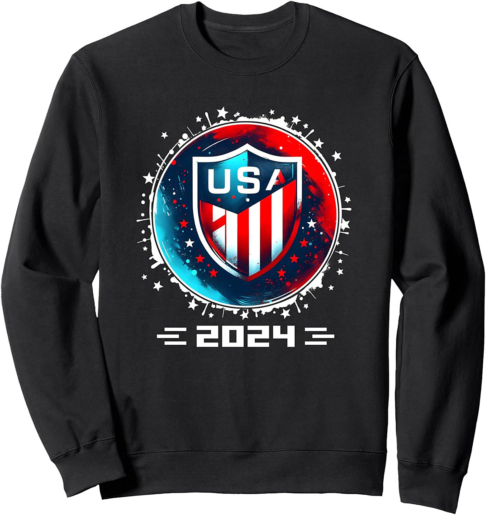 USA 2024 Graphic Sweatshirt | Patriotic Crewneck Pullover