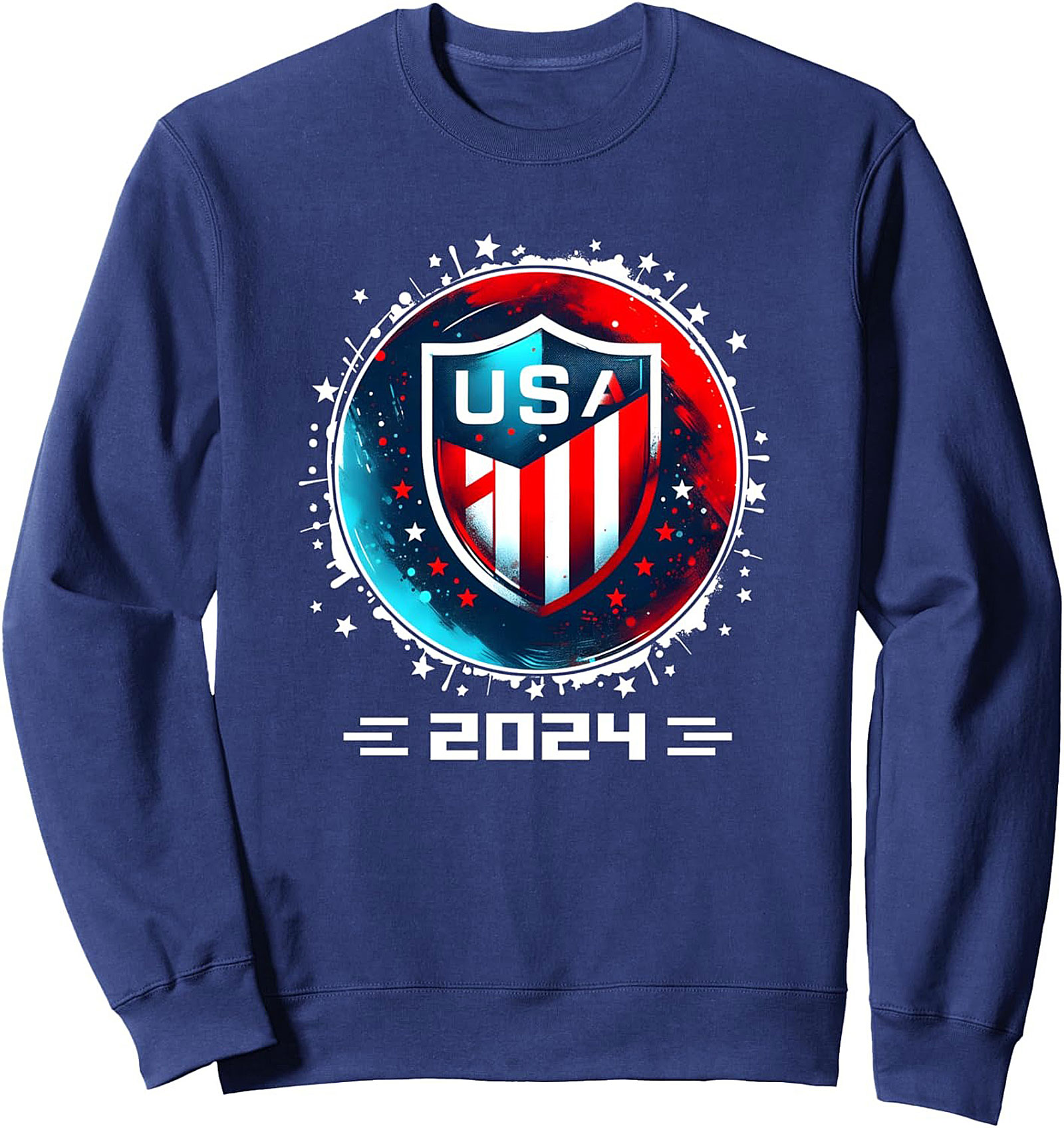 USA 2024 Graphic Sweatshirt | Patriotic Crewneck Pullover