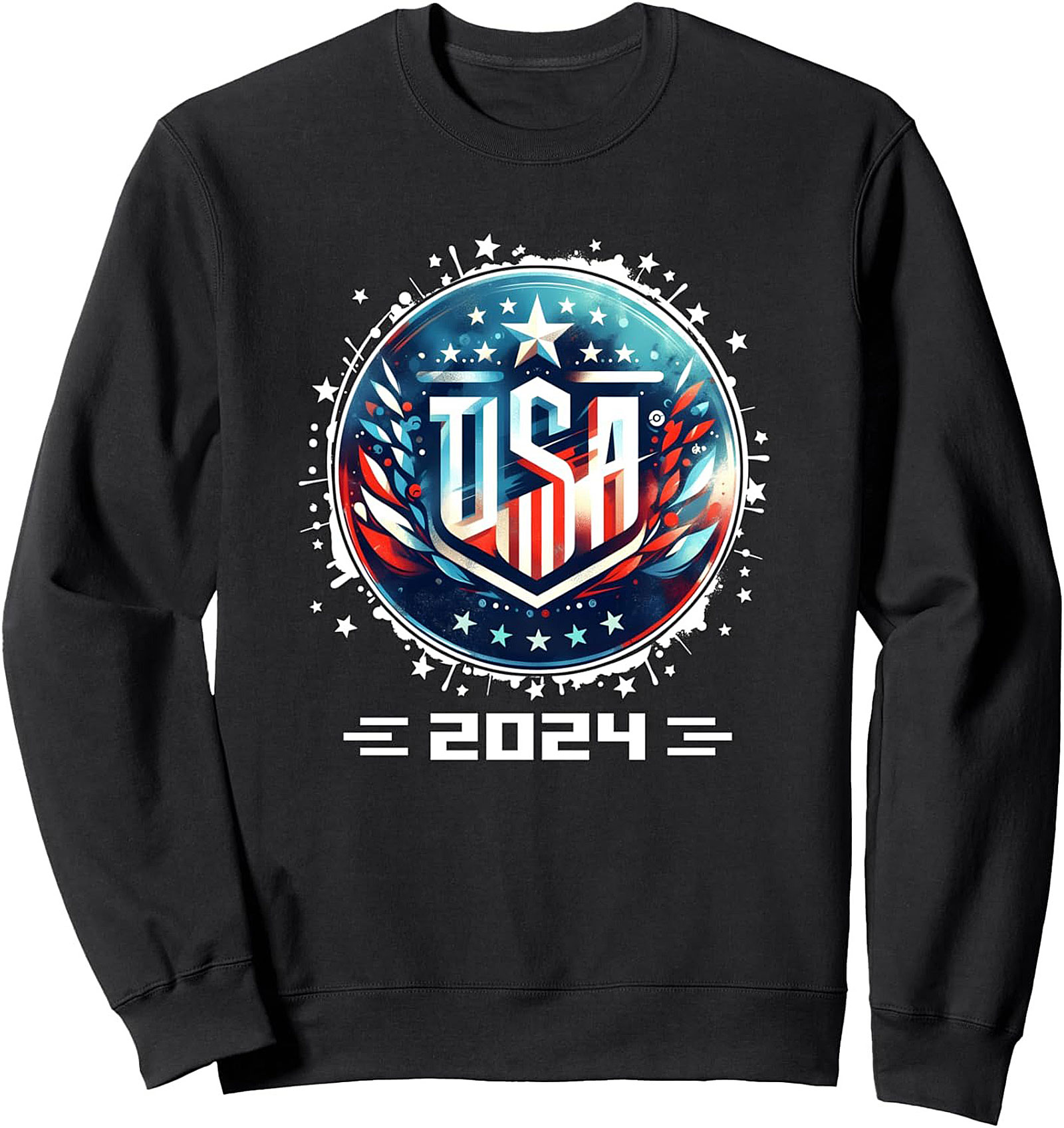 USA 2024 Patriotic Graphic Crewneck Sweatshirt | Cozy Gift