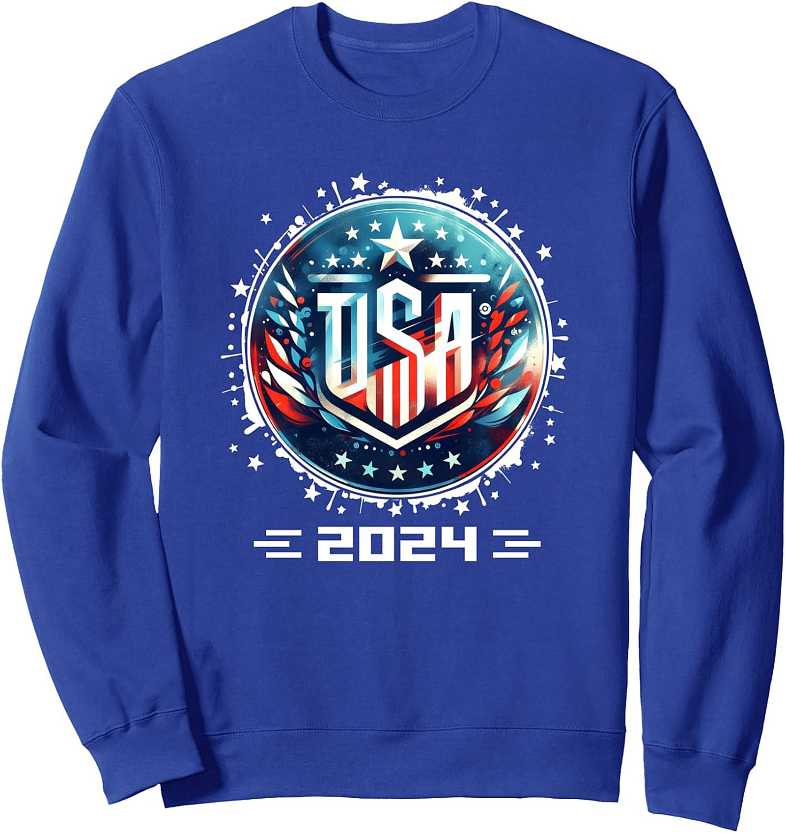USA 2024 Patriotic Graphic Crewneck Sweatshirt | Cozy Gift
