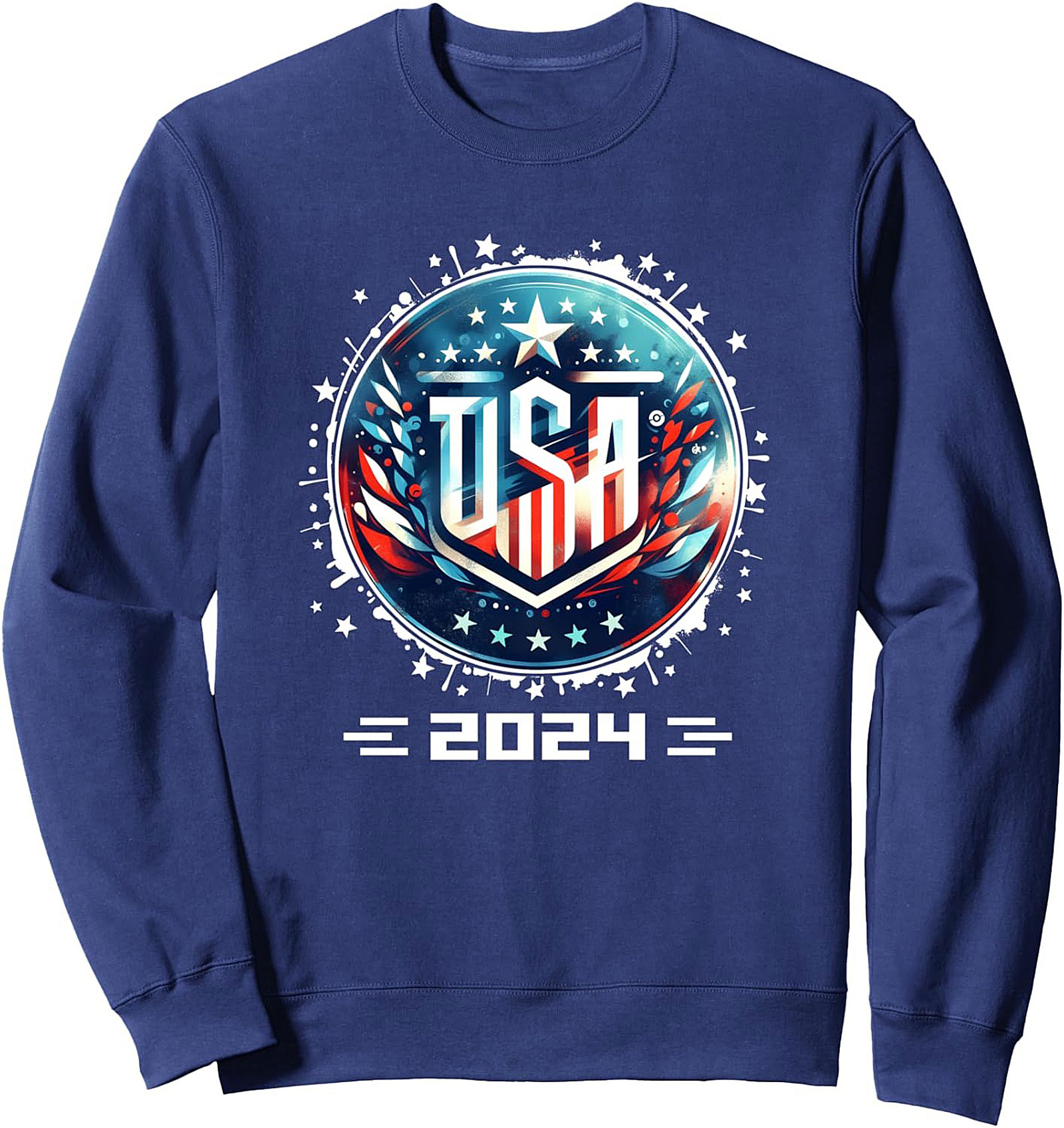 USA 2024 Patriotic Graphic Crewneck Sweatshirt | Cozy Gift