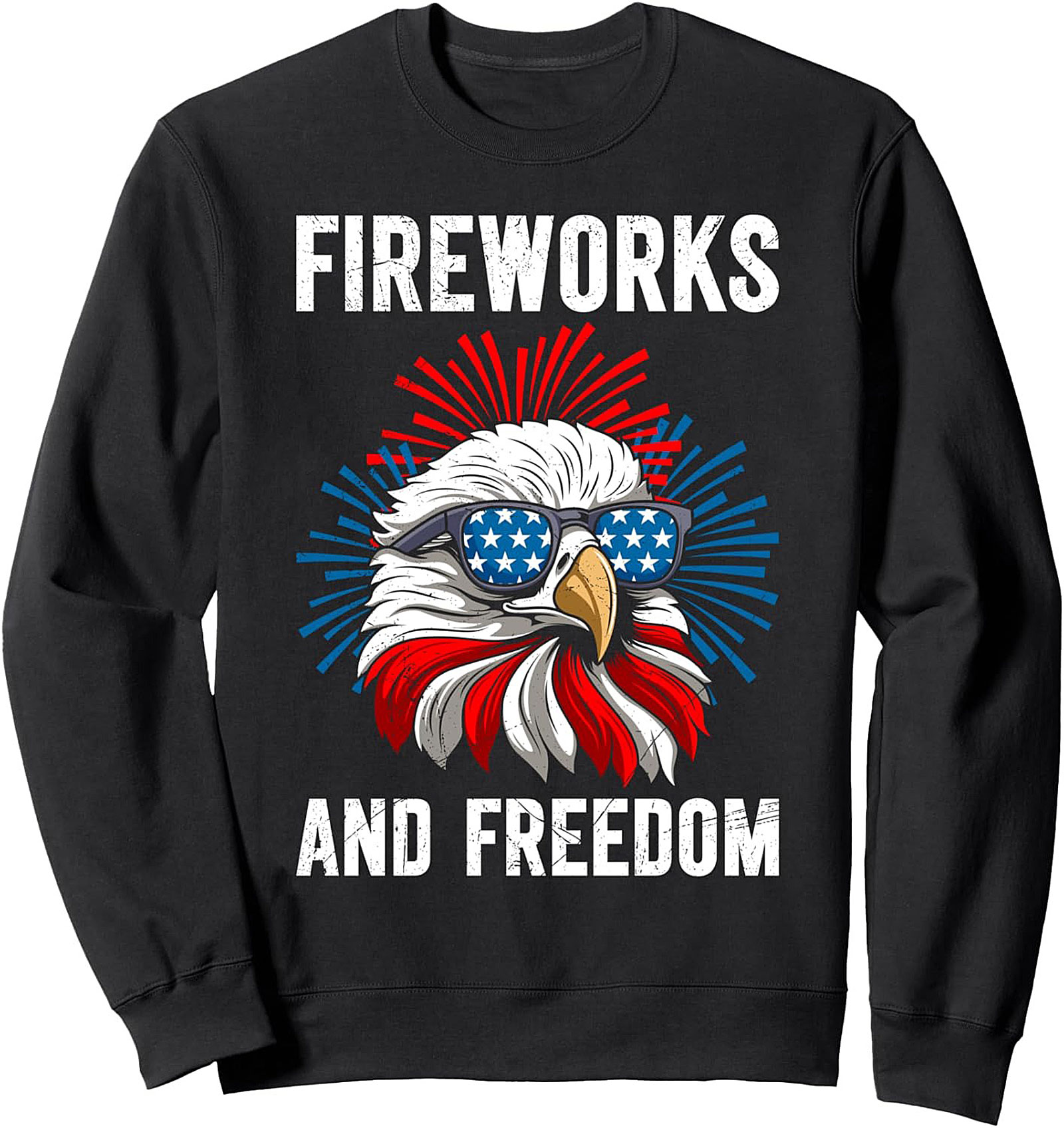Fireworks & Freedom Patriotic Crewneck Sweatshirt | USA Gift