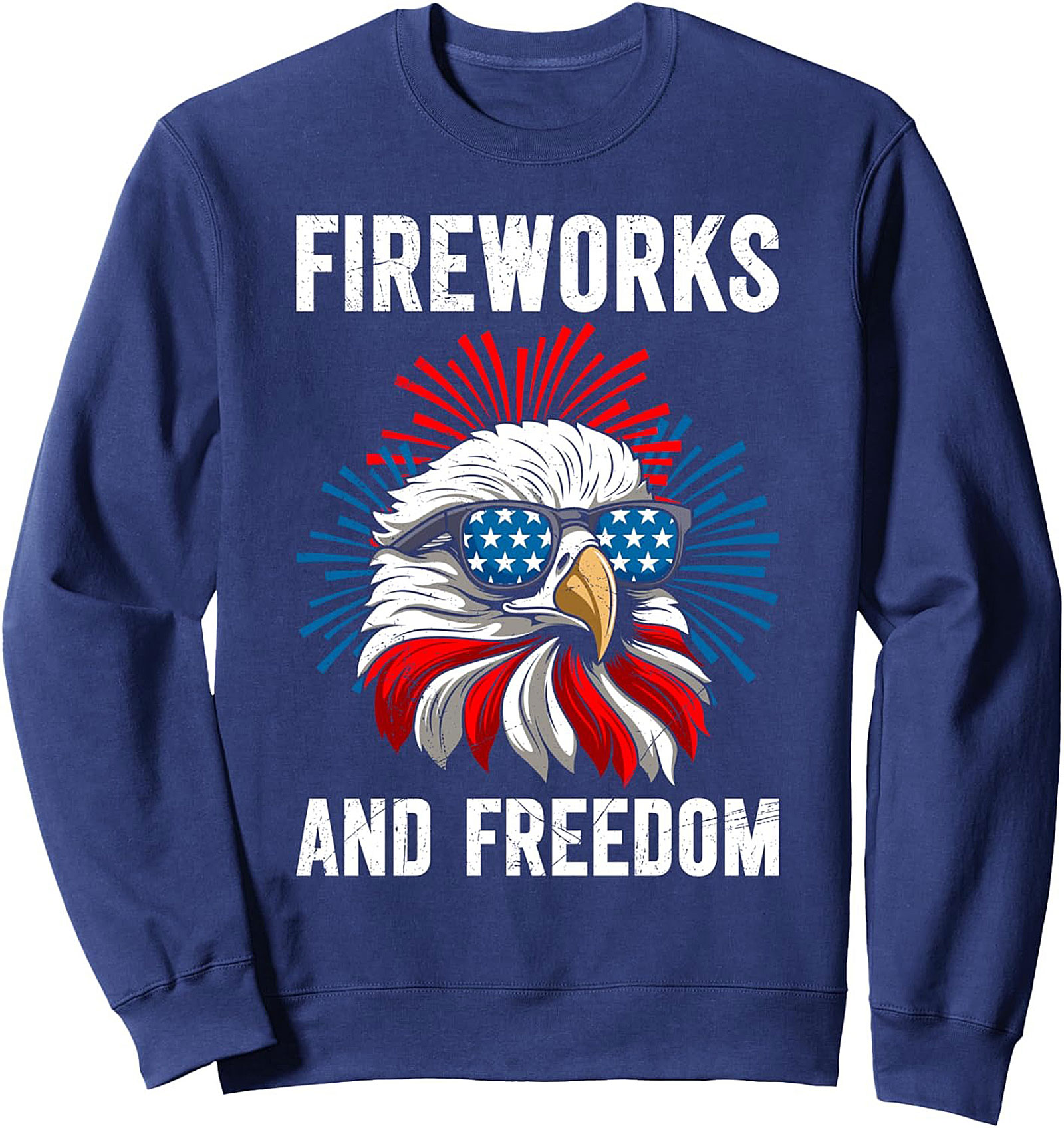 Fireworks & Freedom Patriotic Crewneck Sweatshirt | USA Gift