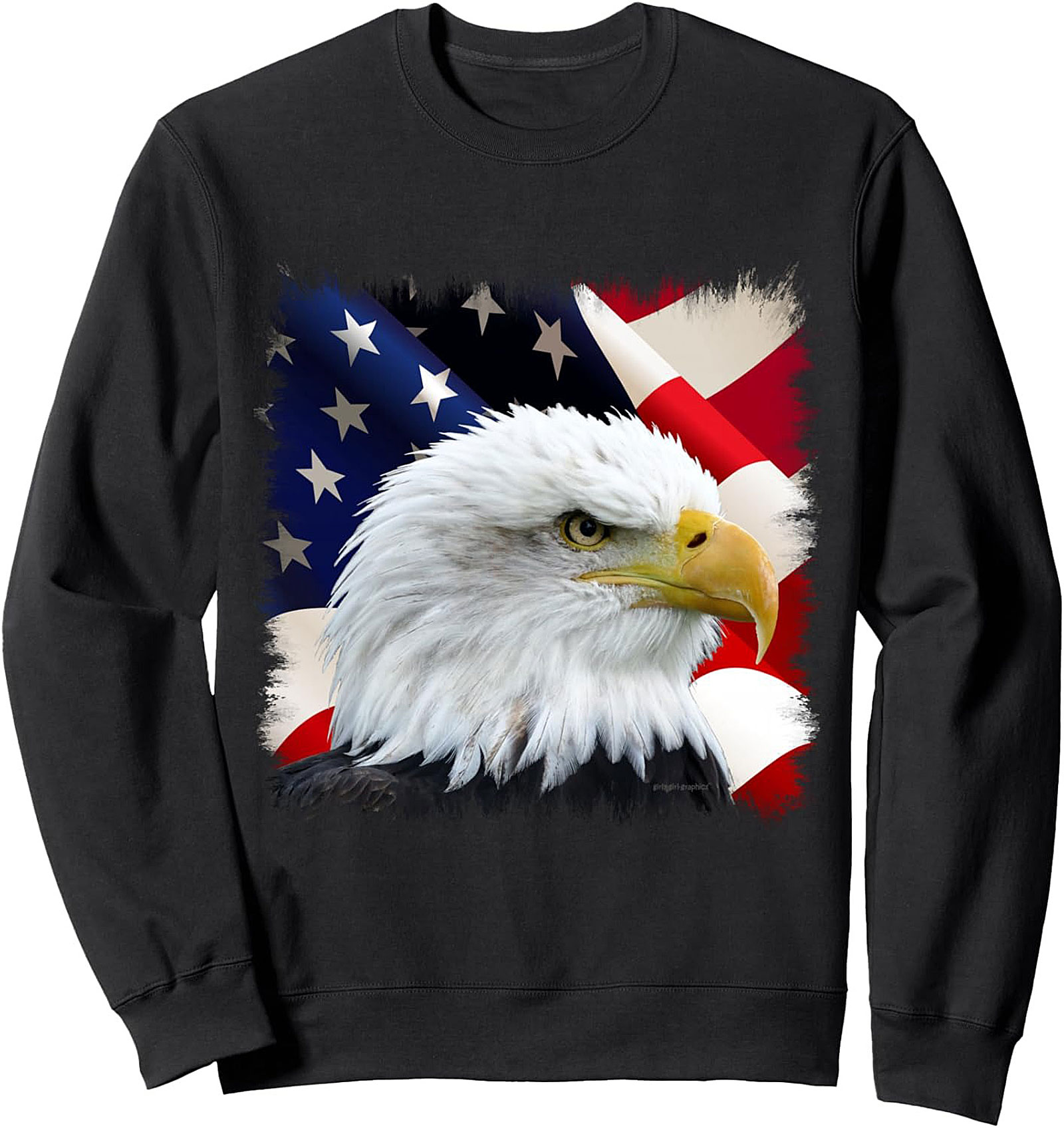 Patriotic Eagle Crewneck Sweatshirt | American Flag Pullover