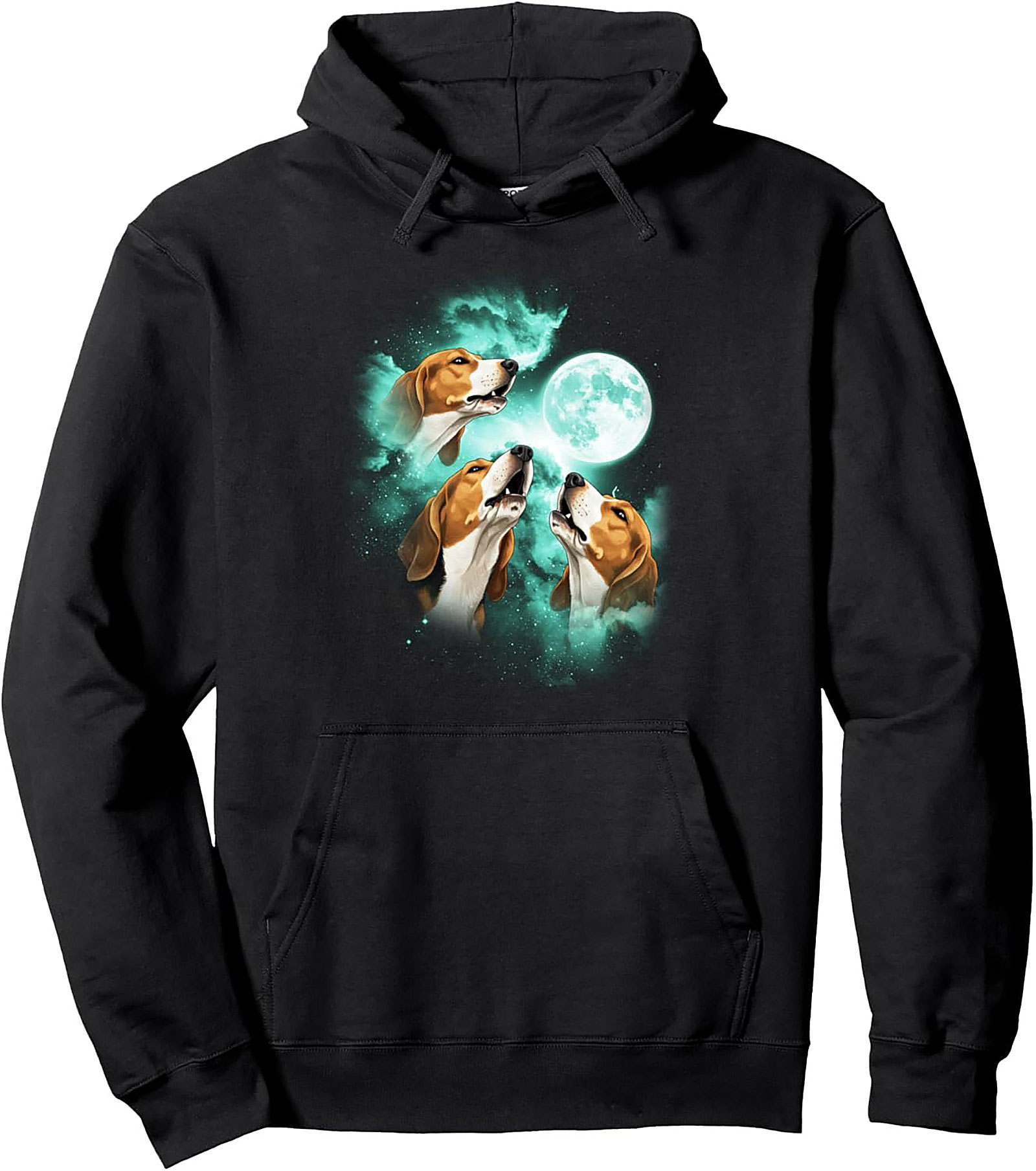 Cosmic Howling Beagles Graphic Pullover Hoodie