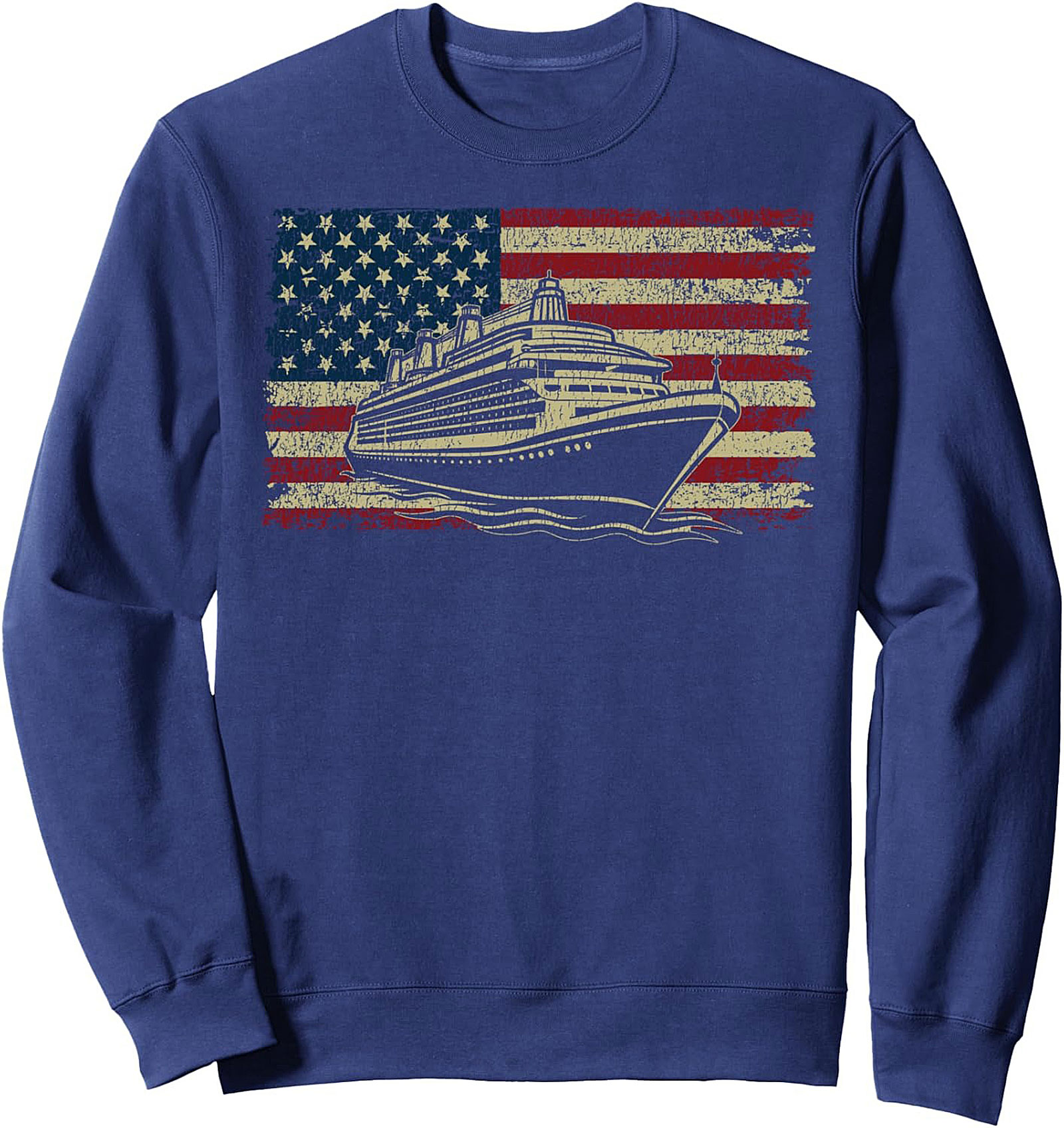 Patriotic Cruise Crewneck Sweatshirt | American Flag Ship
