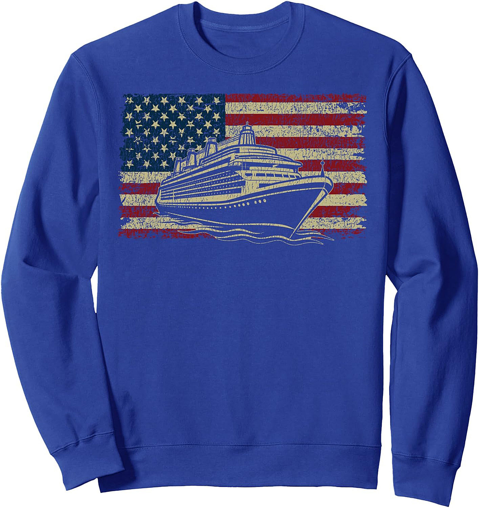 Patriotic Cruise Crewneck Sweatshirt | American Flag Ship