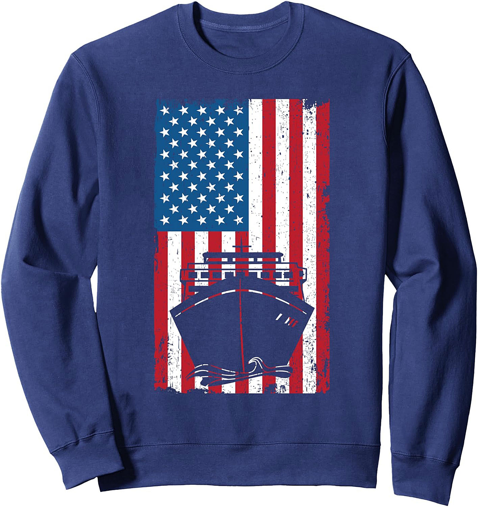 Patriotic Cargo Ship Crewneck Sweatshirt | Unisex Gift