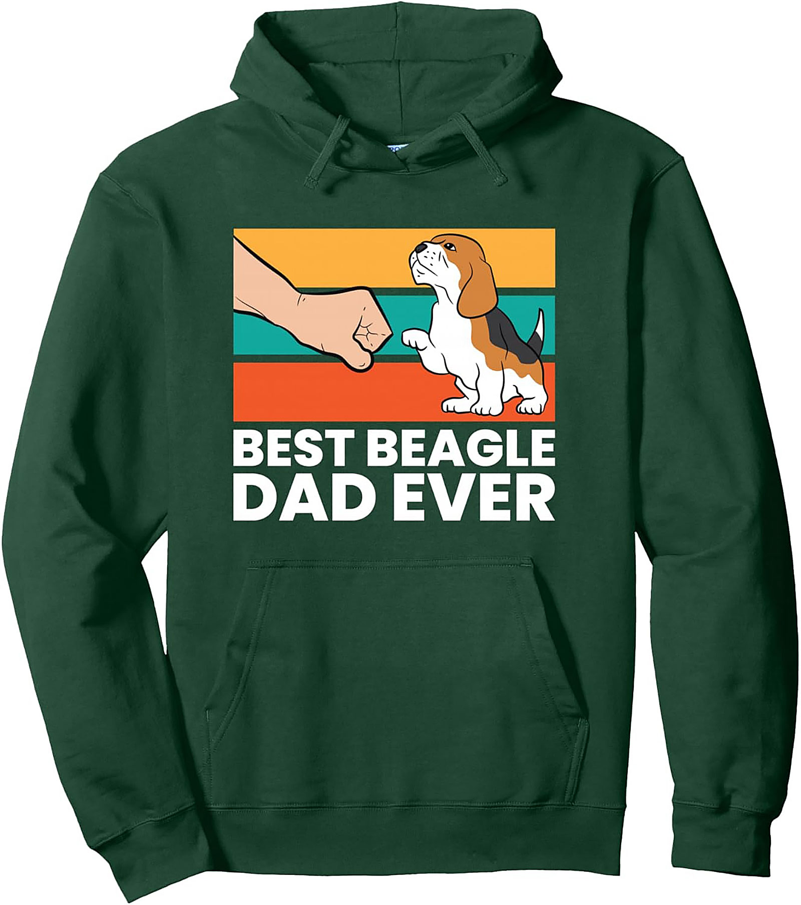 Best Beagle Dad Ever Pullover Hoodie | Retro Dog Lover Graphic Hoodie