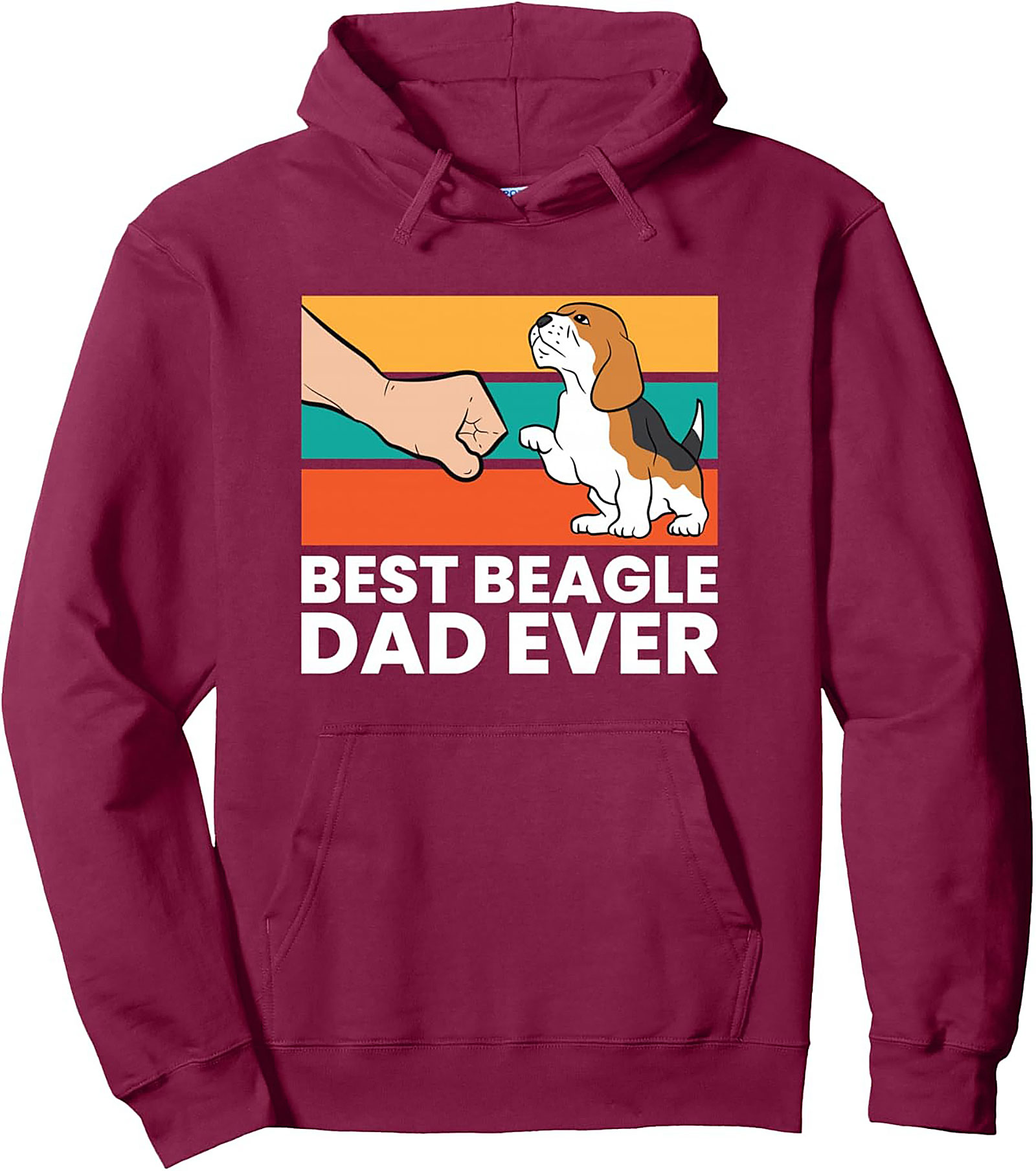 Best Beagle Dad Ever Pullover Hoodie | Retro Dog Lover Graphic Hoodie