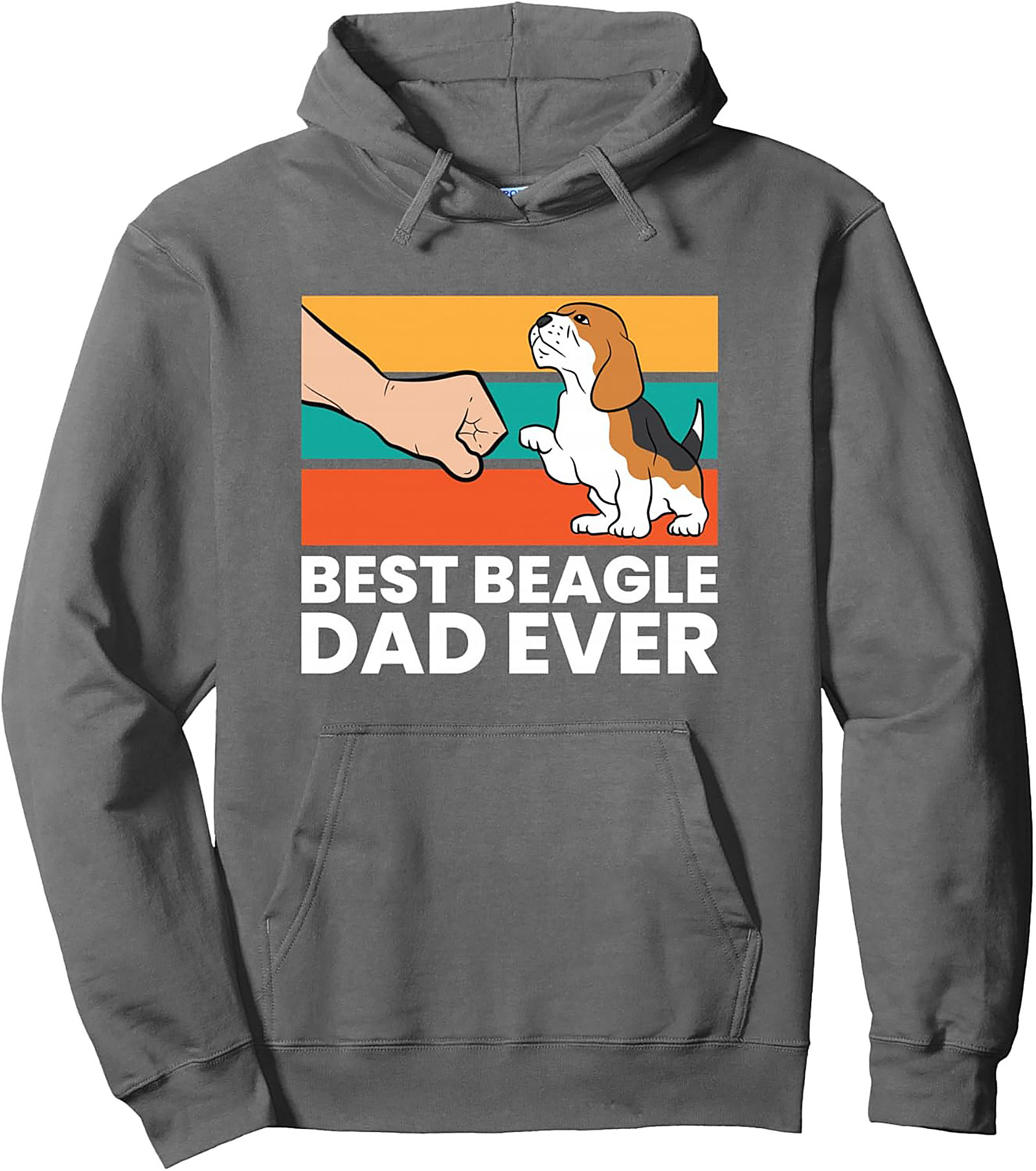 Best Beagle Dad Ever Pullover Hoodie | Retro Dog Lover Graphic Hoodie