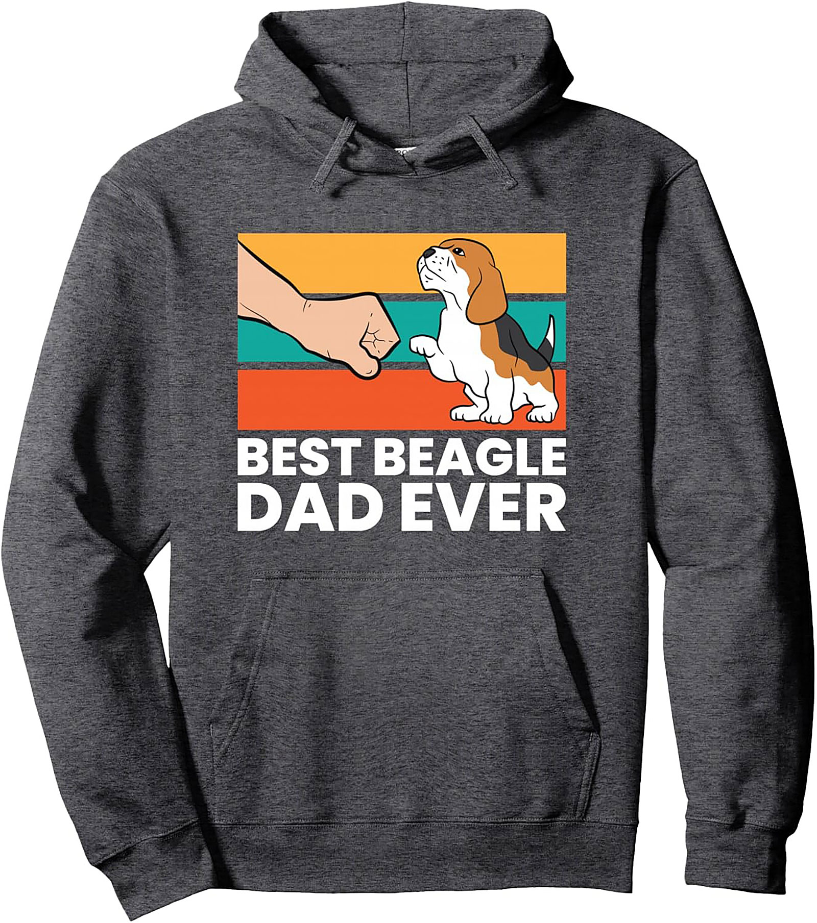Best Beagle Dad Ever Pullover Hoodie | Retro Dog Lover Graphic Hoodie