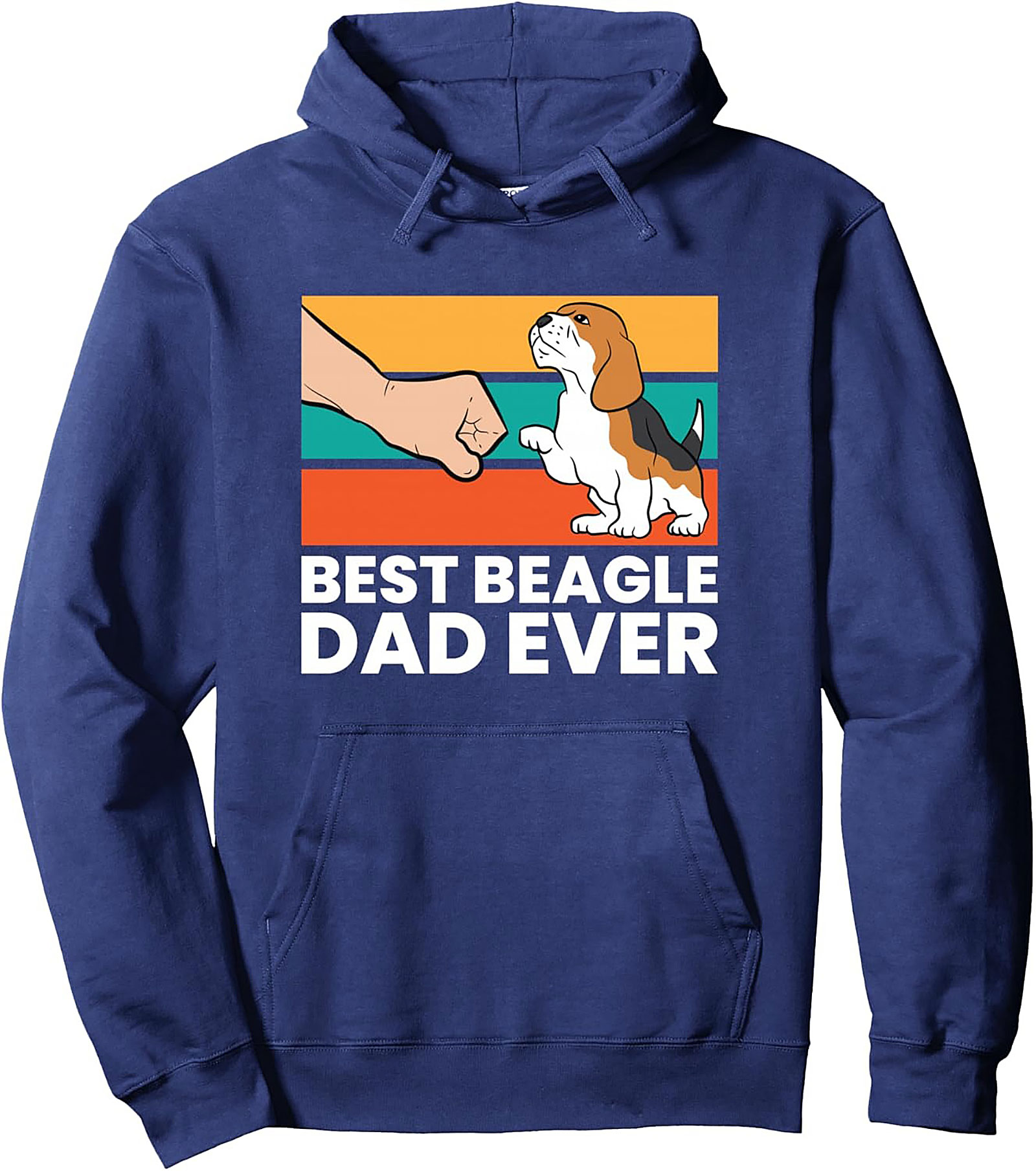 Best Beagle Dad Ever Pullover Hoodie | Retro Dog Lover Graphic Hoodie