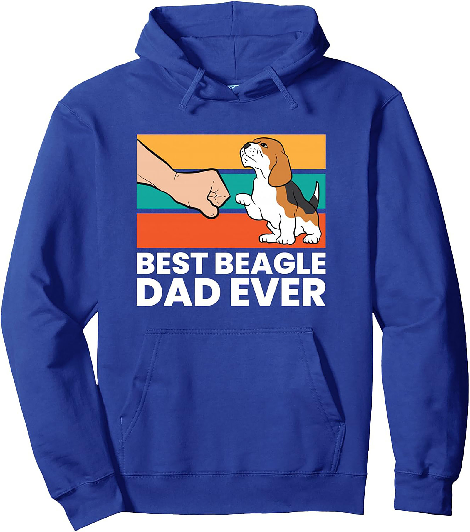 Best Beagle Dad Ever Pullover Hoodie | Retro Dog Lover Graphic Hoodie