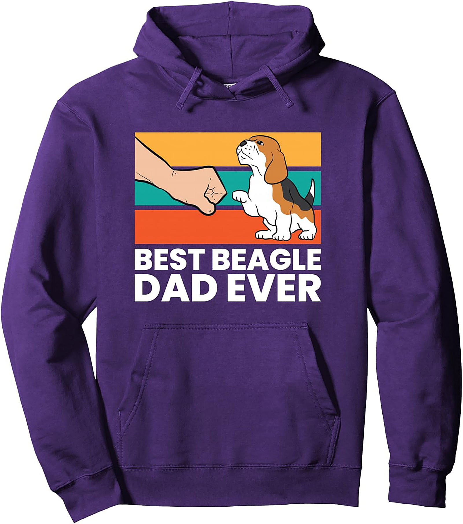 Best Beagle Dad Ever Pullover Hoodie | Retro Dog Lover Graphic Hoodie