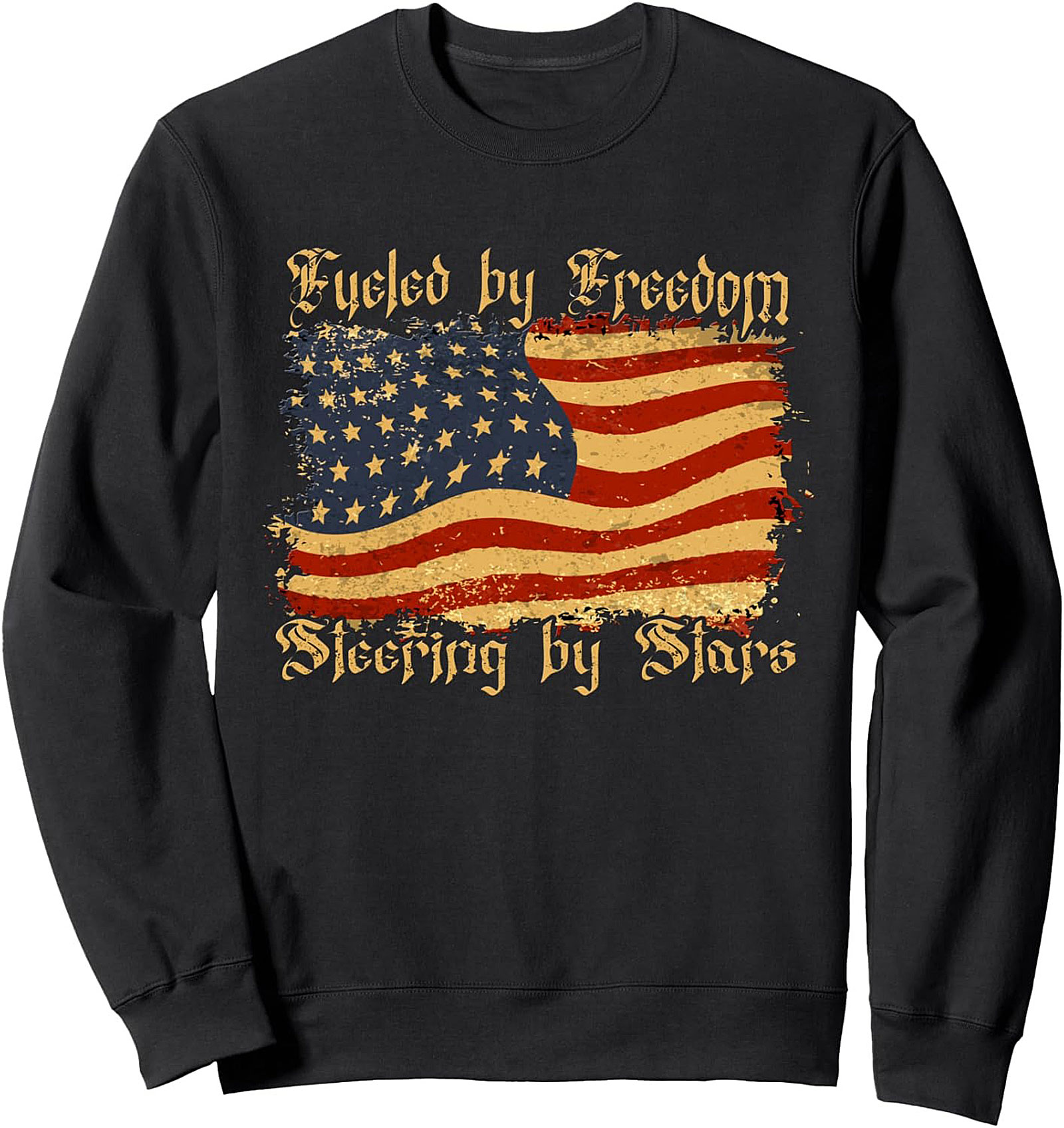 Fueled by Freedom Patriotic Flag Crewneck Sweatshirt