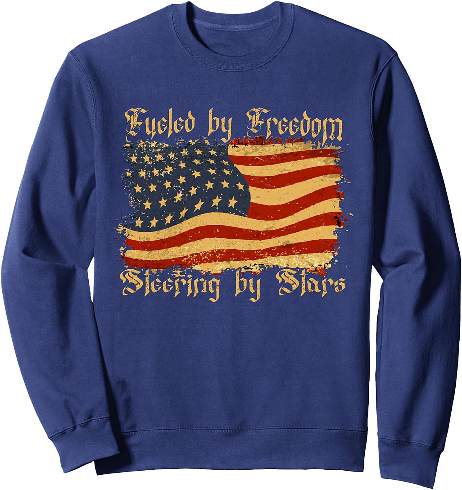 Fueled by Freedom Patriotic Flag Crewneck Sweatshirt