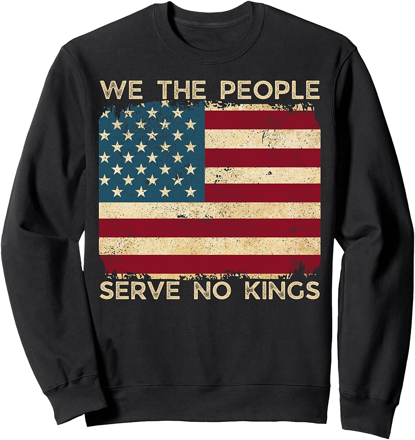 We The People Serve No Kings Patriotic Crewneck Sweatshirt