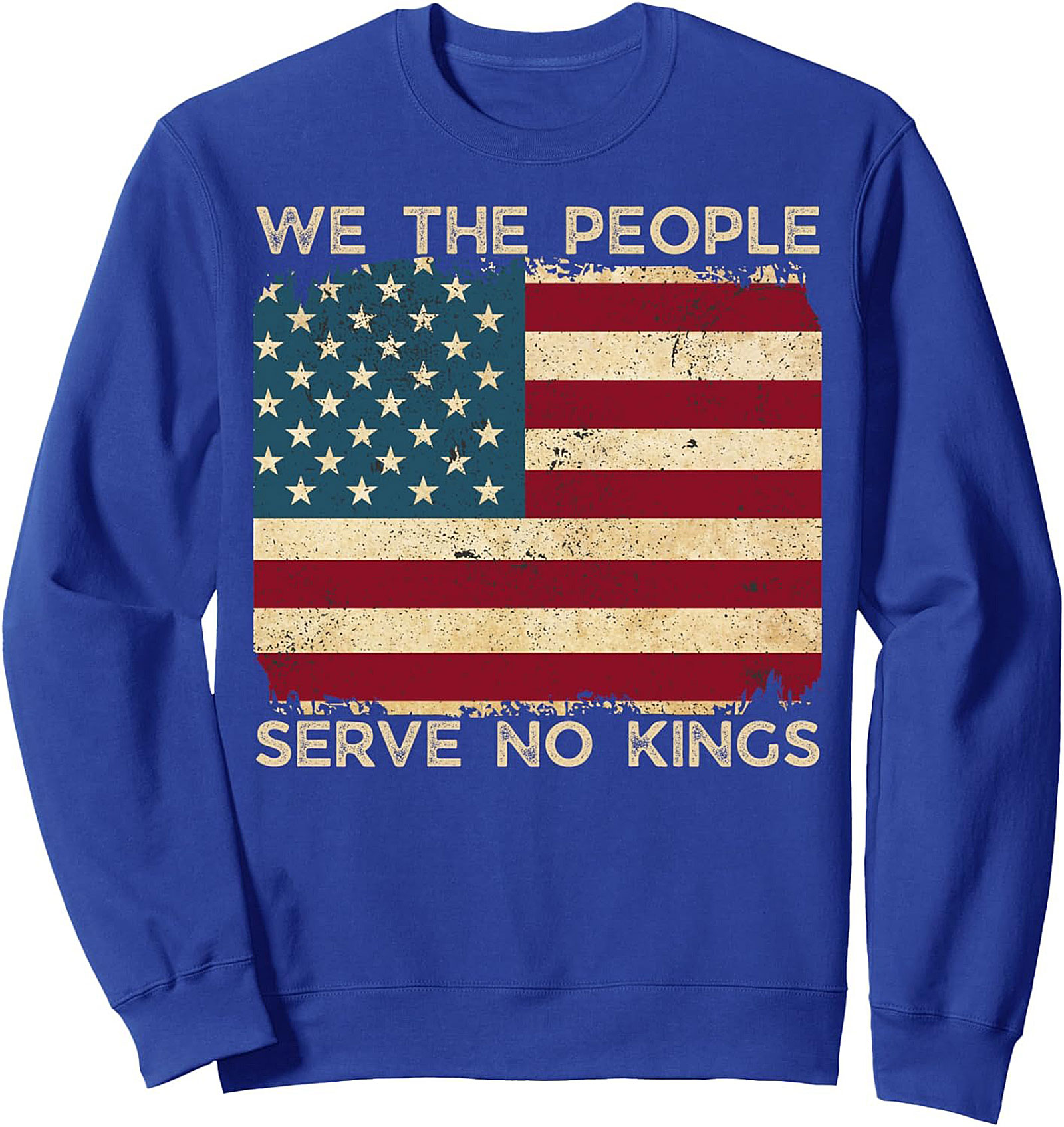 We The People Serve No Kings Patriotic Crewneck Sweatshirt
