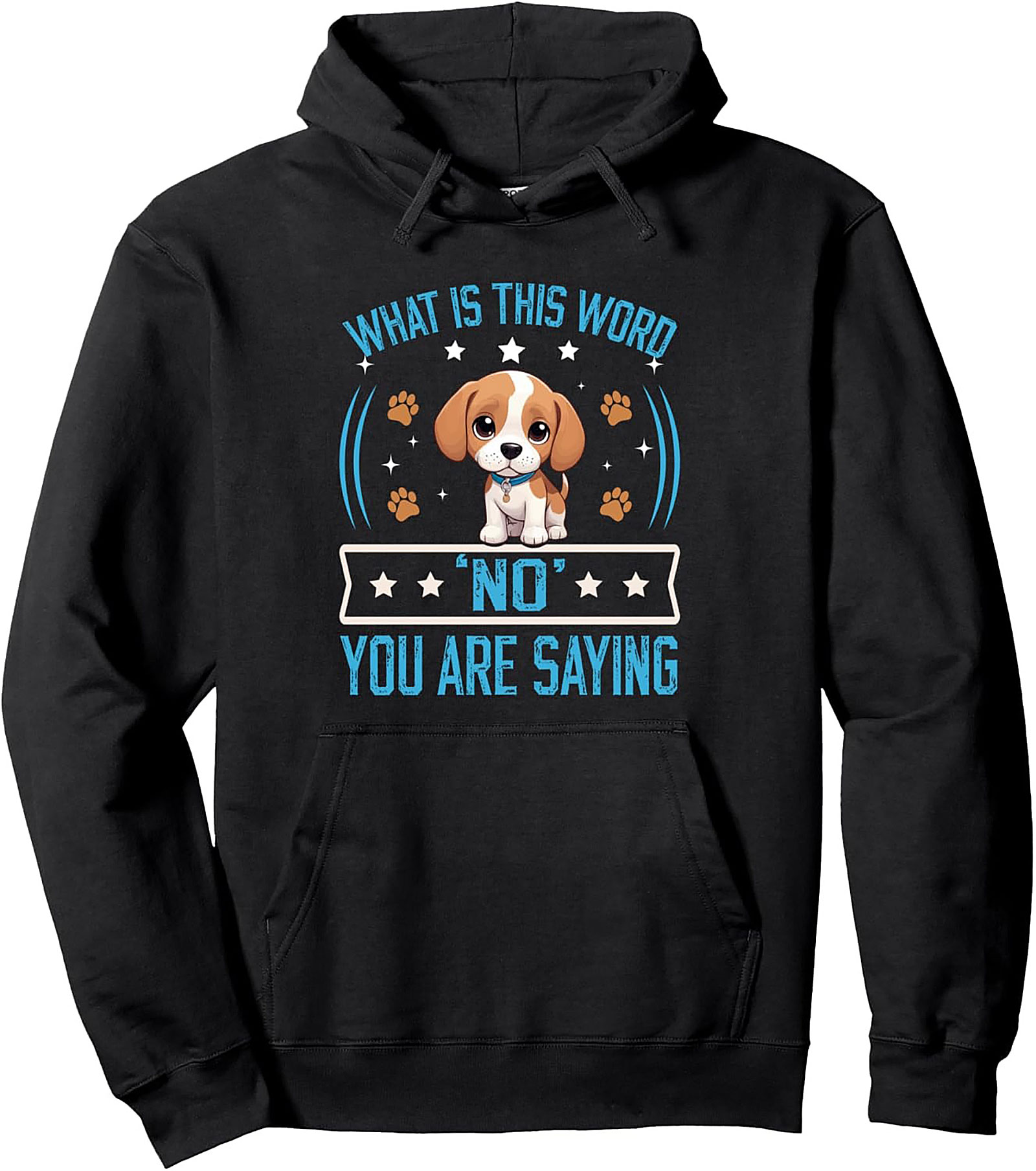 The Beagle Puppy 'What Is This Word No' Humorous Graphic Hoodie