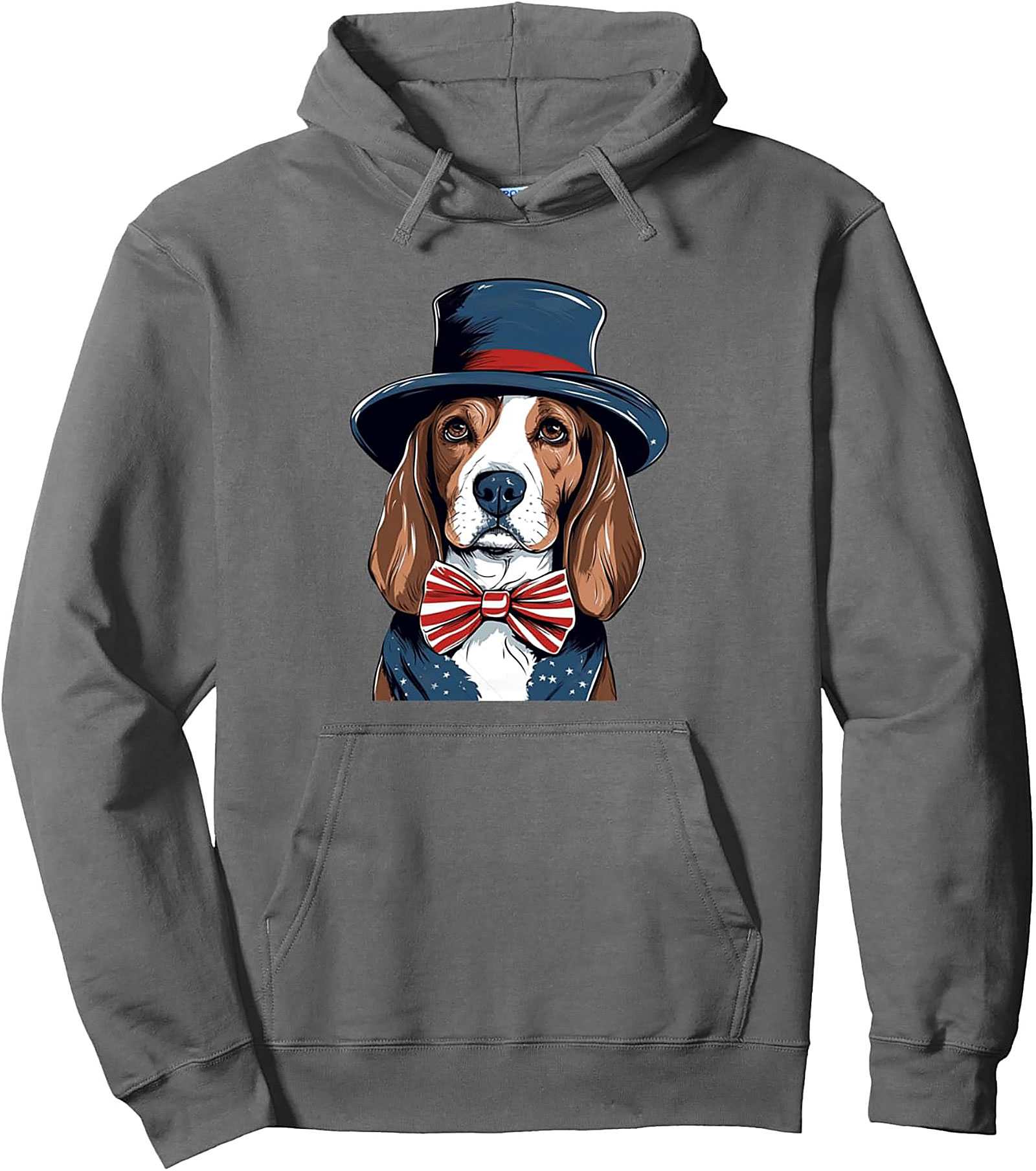The Dapper Uncle Sam Beagle Patriotic Graphic Hoodie