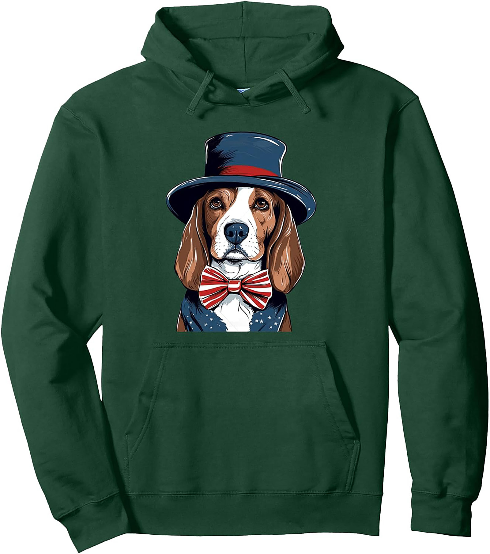 The Dapper Uncle Sam Beagle Patriotic Graphic Hoodie
