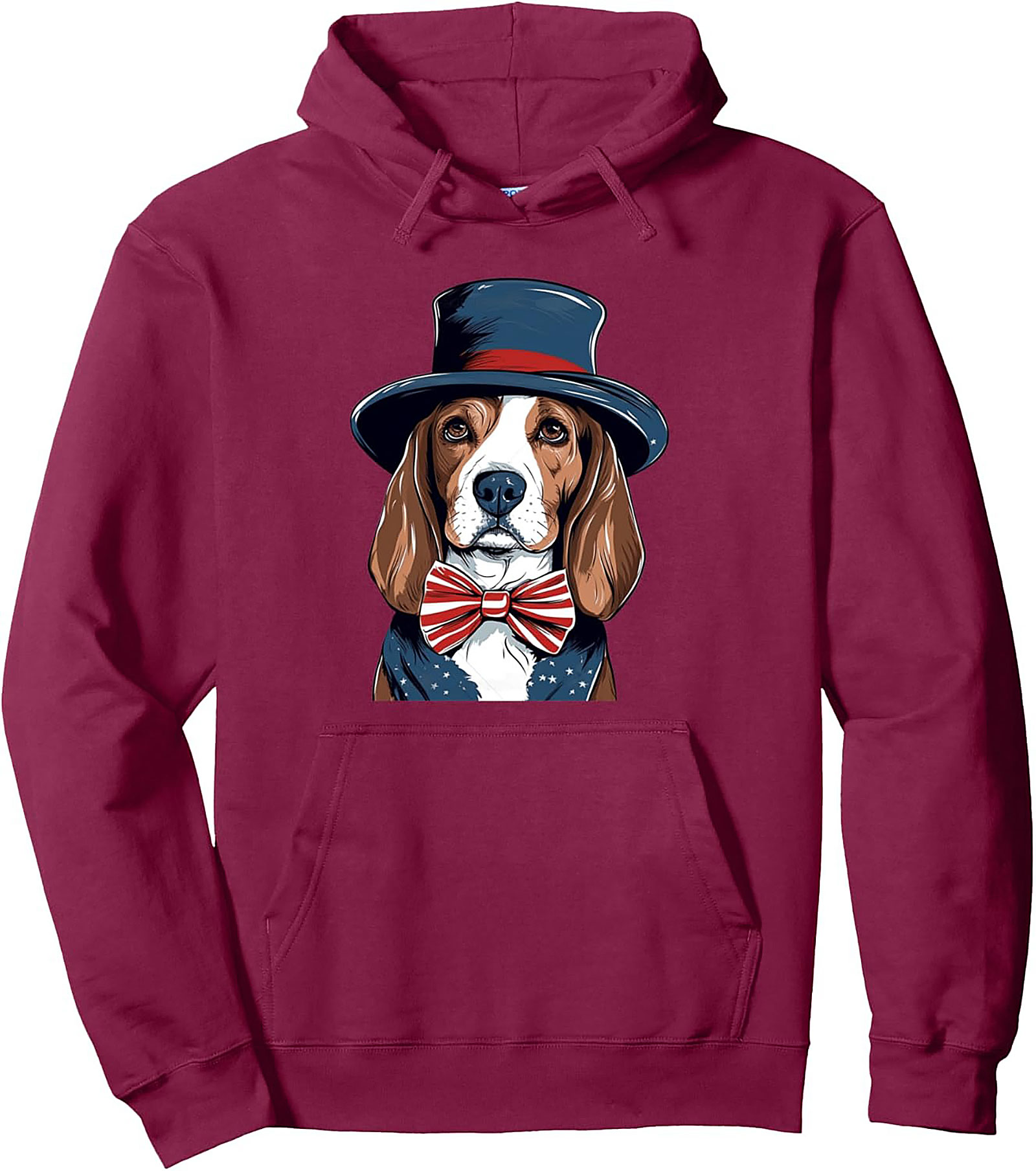 The Dapper Uncle Sam Beagle Patriotic Graphic Hoodie