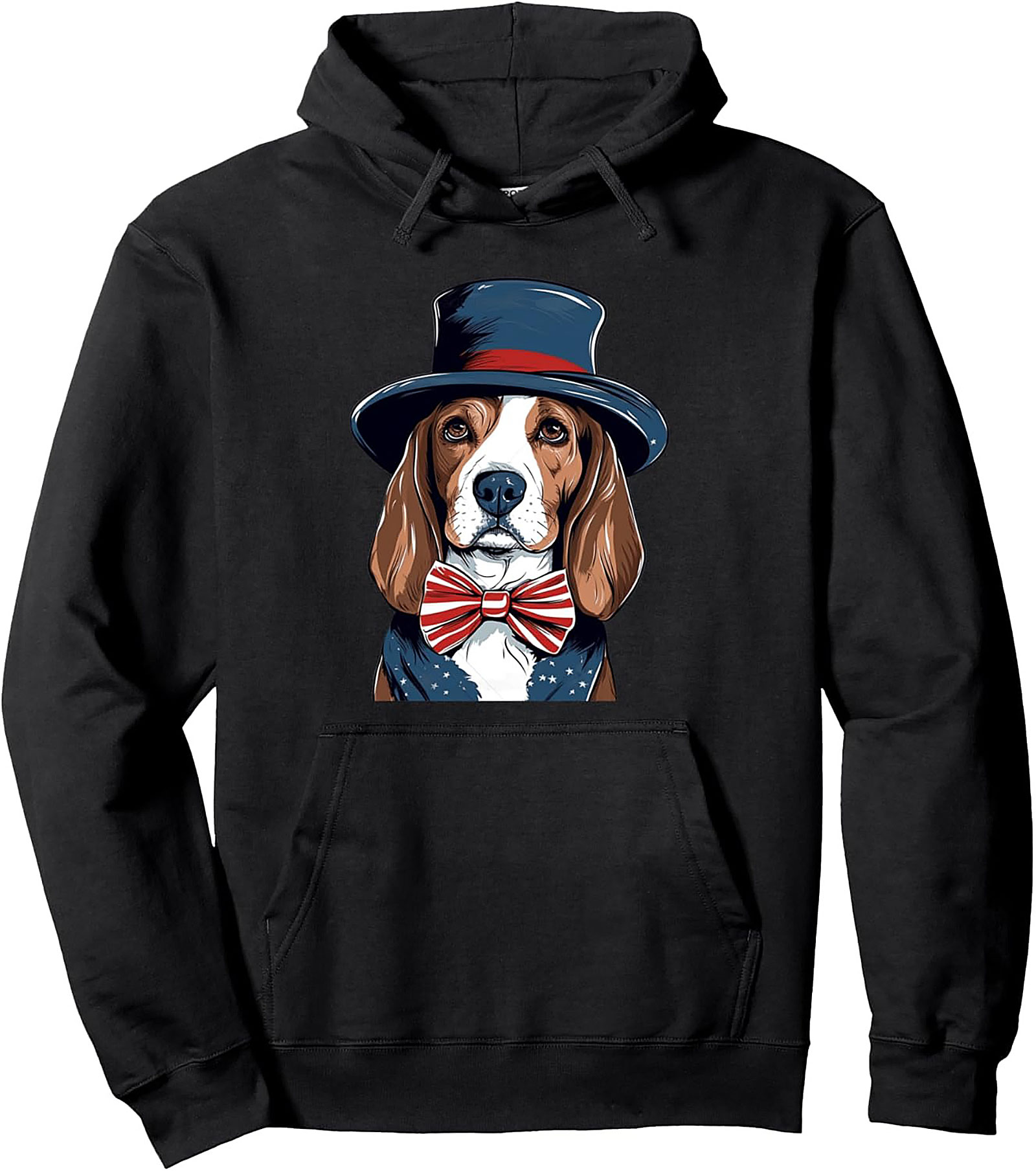 The Dapper Uncle Sam Beagle Patriotic Graphic Hoodie