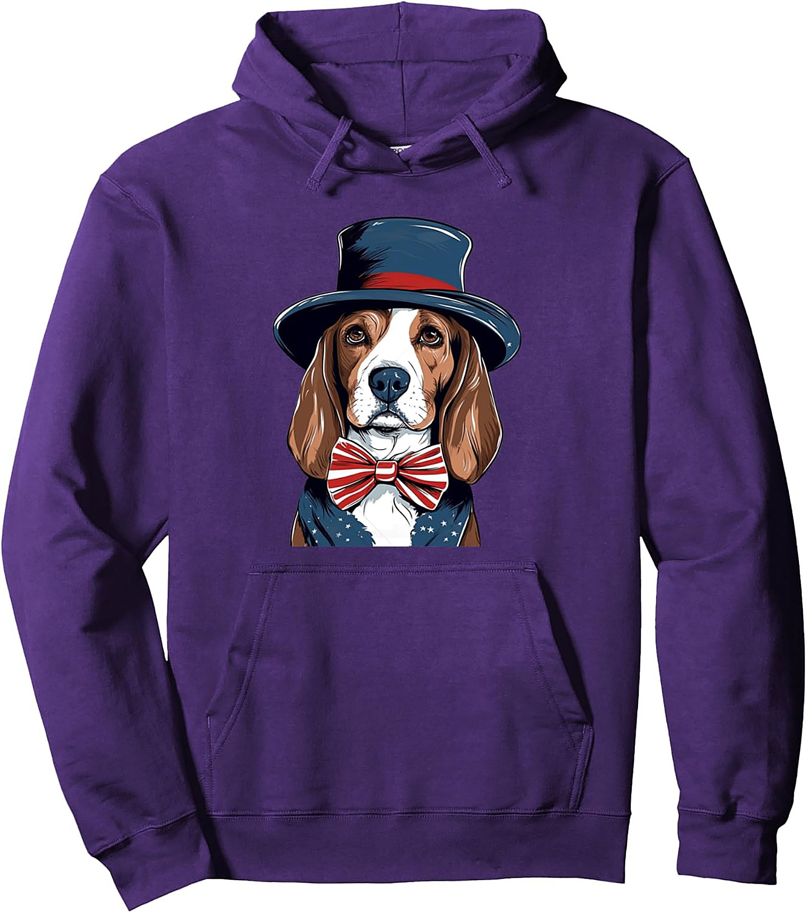 The Dapper Uncle Sam Beagle Patriotic Graphic Hoodie