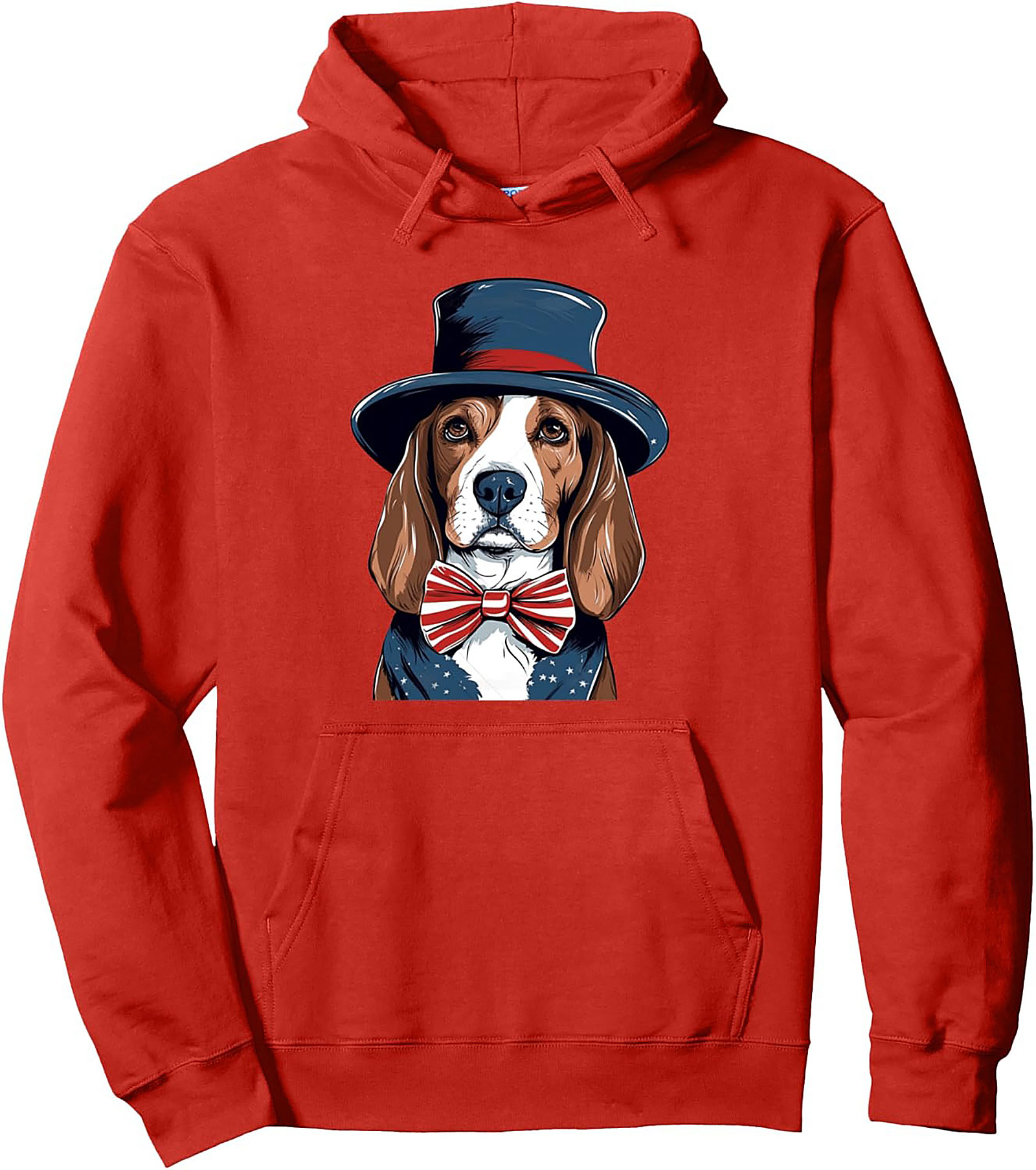 The Dapper Uncle Sam Beagle Patriotic Graphic Hoodie