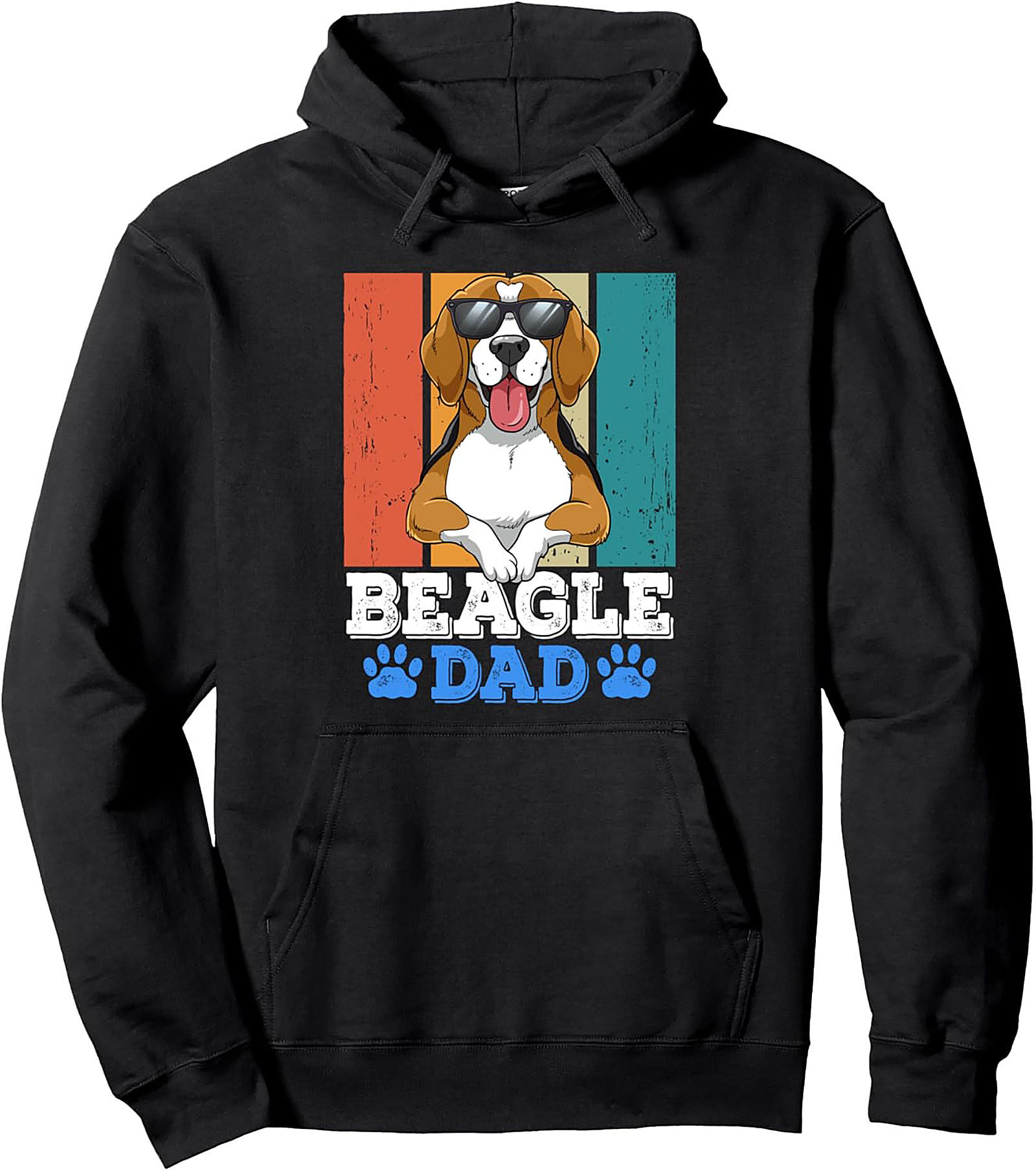 Beagle Dad Pullover Hoodie | Cool Vintage Graphic Dog Owner Gift