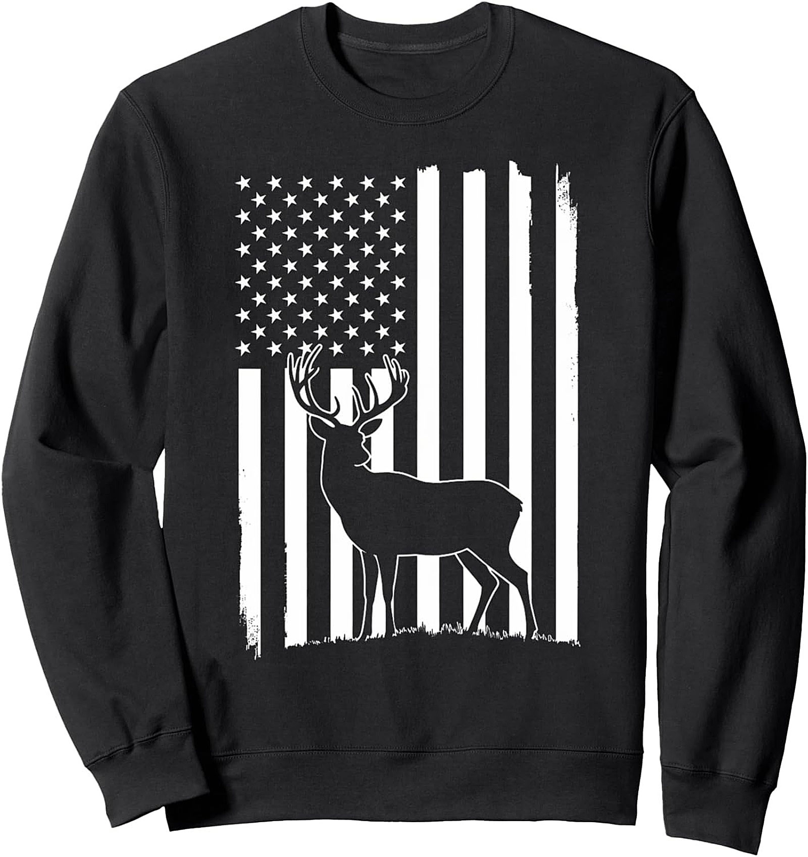Patriotic Deer Hunting Crewneck Sweatshirt | Cozy Gift