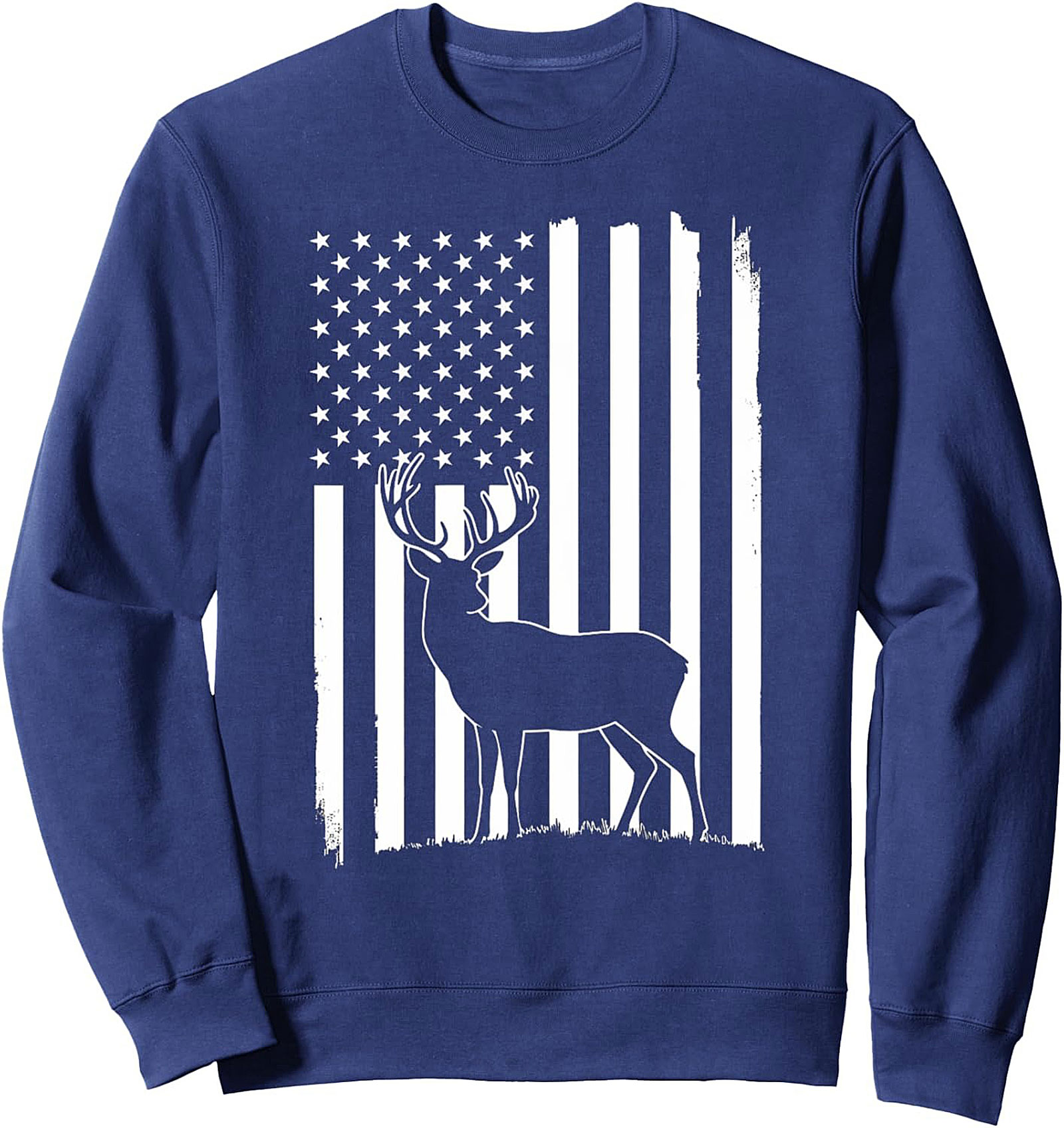 Patriotic Deer Hunting Crewneck Sweatshirt | Cozy Gift
