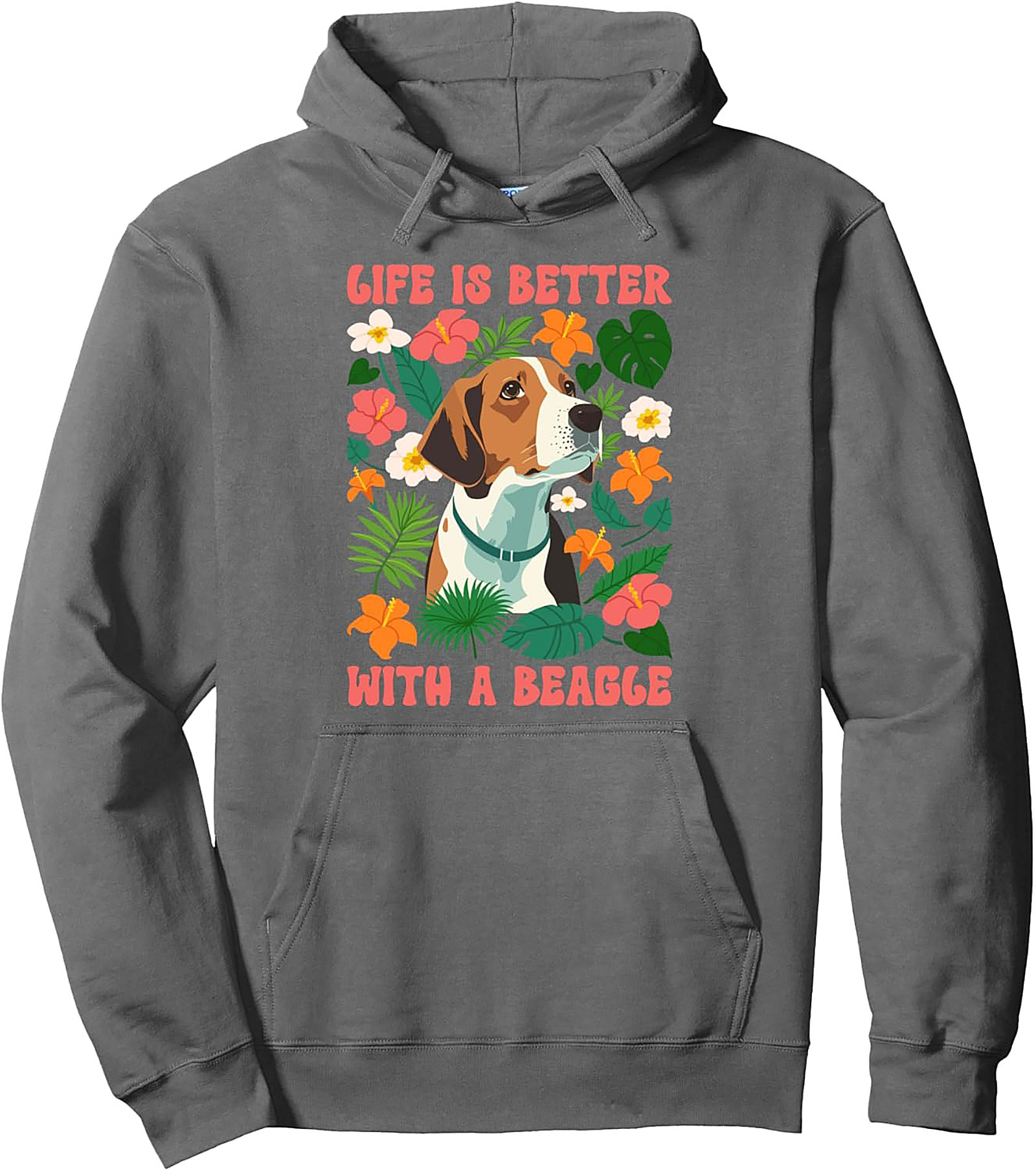 Tropical Beagle Lover Pullover Hoodie - Life is Better with a Beagle Graphic Hoodie