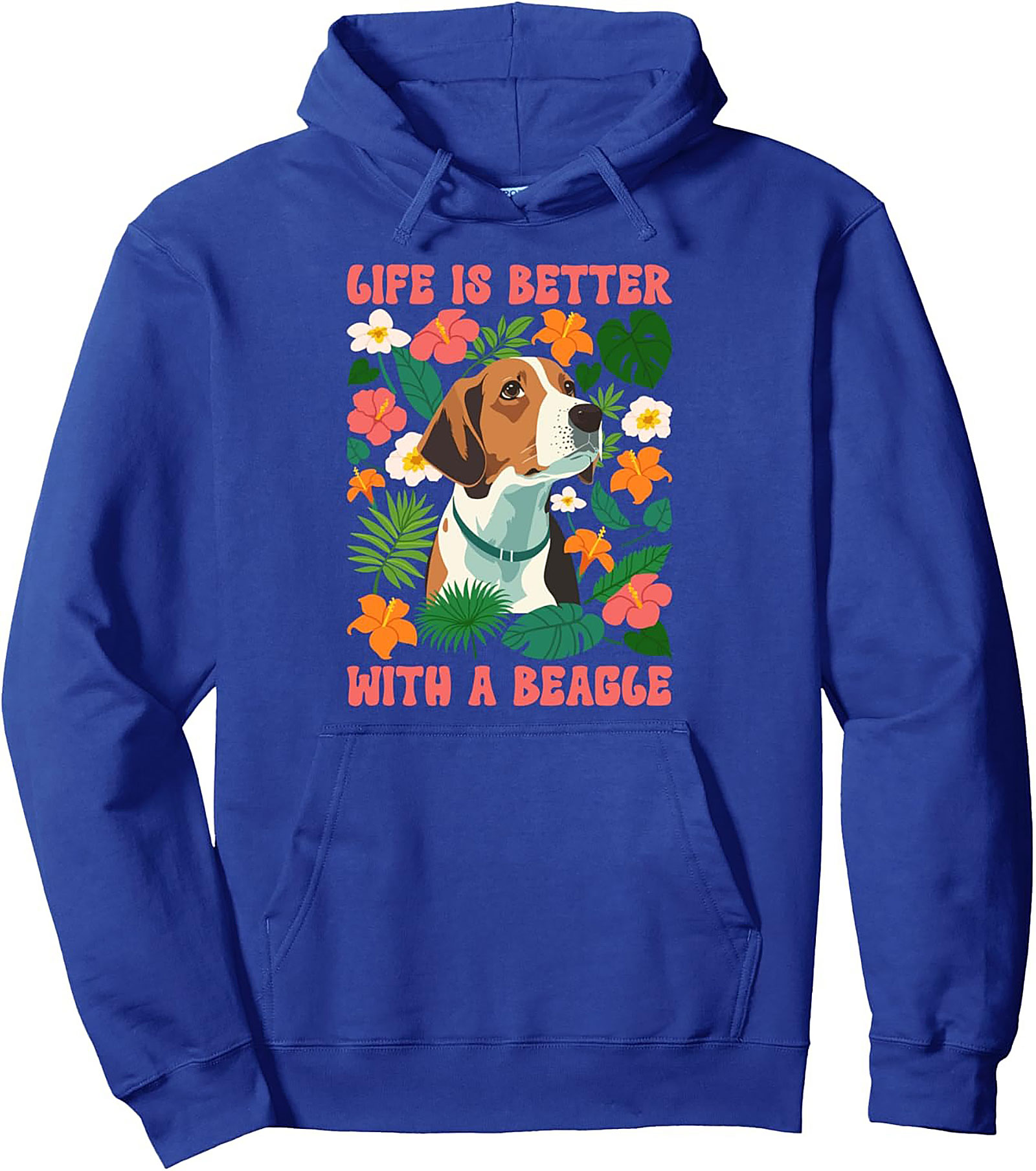 Tropical Beagle Lover Pullover Hoodie - Life is Better with a Beagle Graphic Hoodie