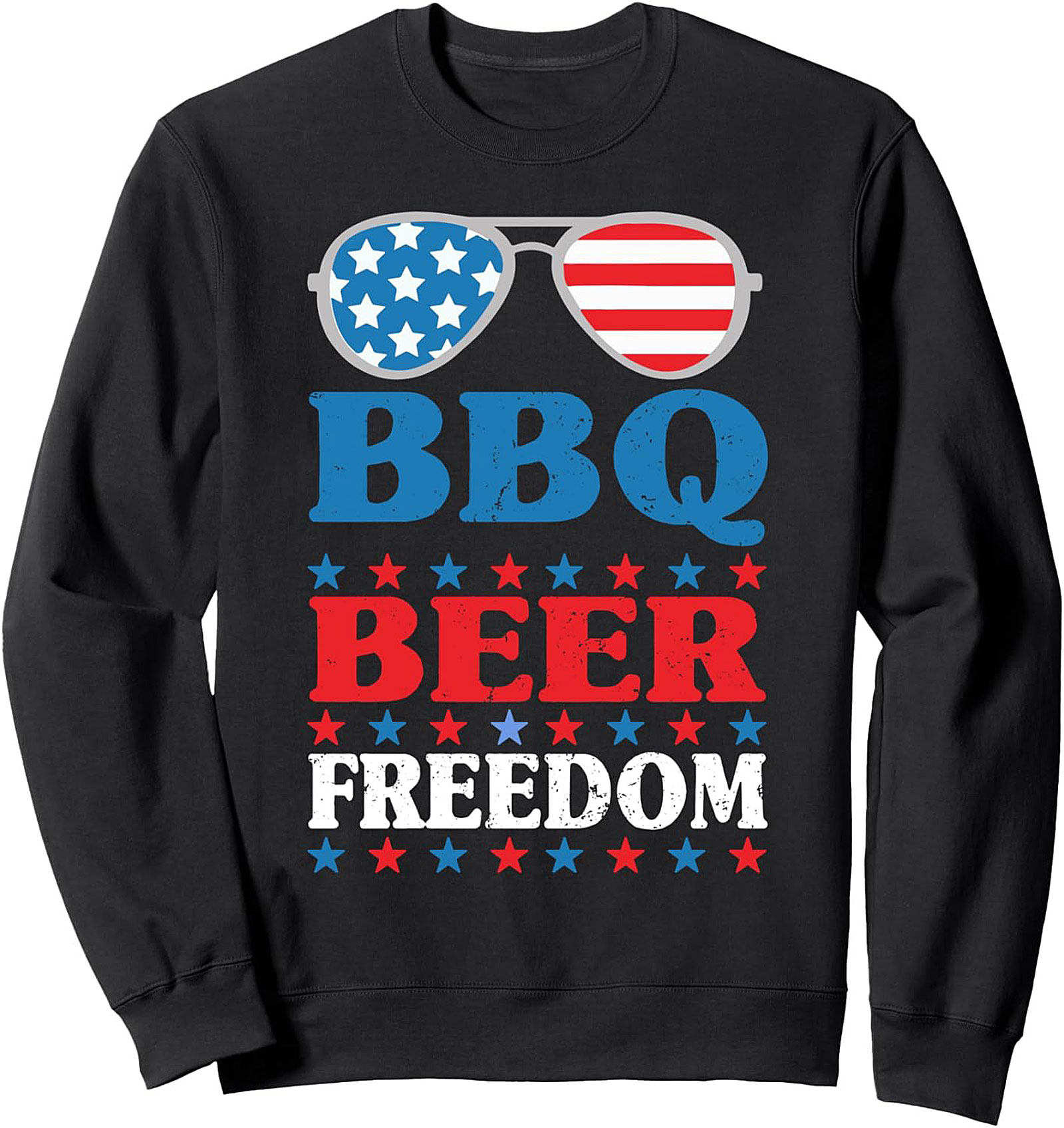 BBQ Beer Freedom Patriotic Crewneck Sweatshirt | Unisex Gift