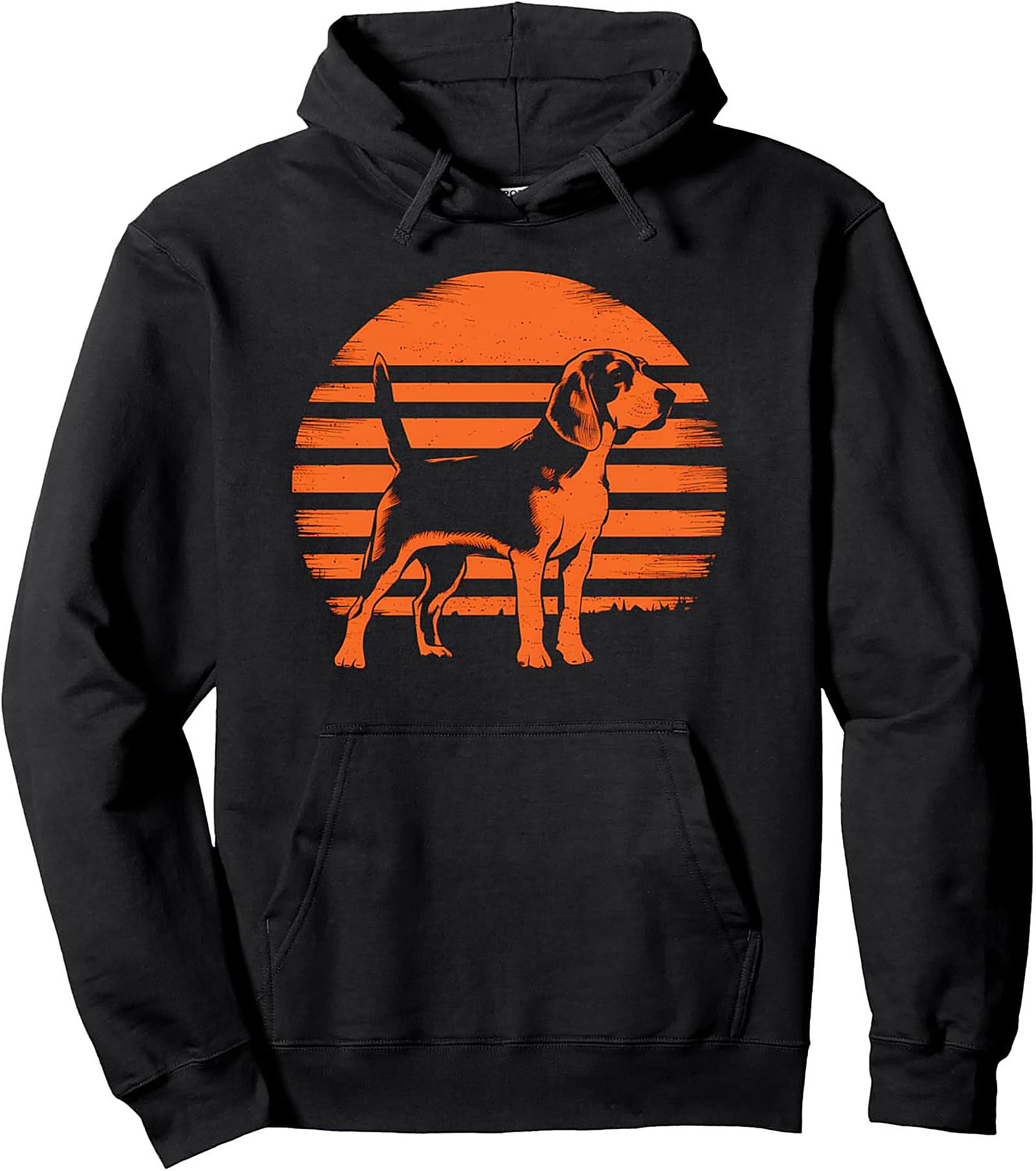 Retro Sunset Beagle Dog Pullover Hoodie | Vintage Style Graphic Hoodie